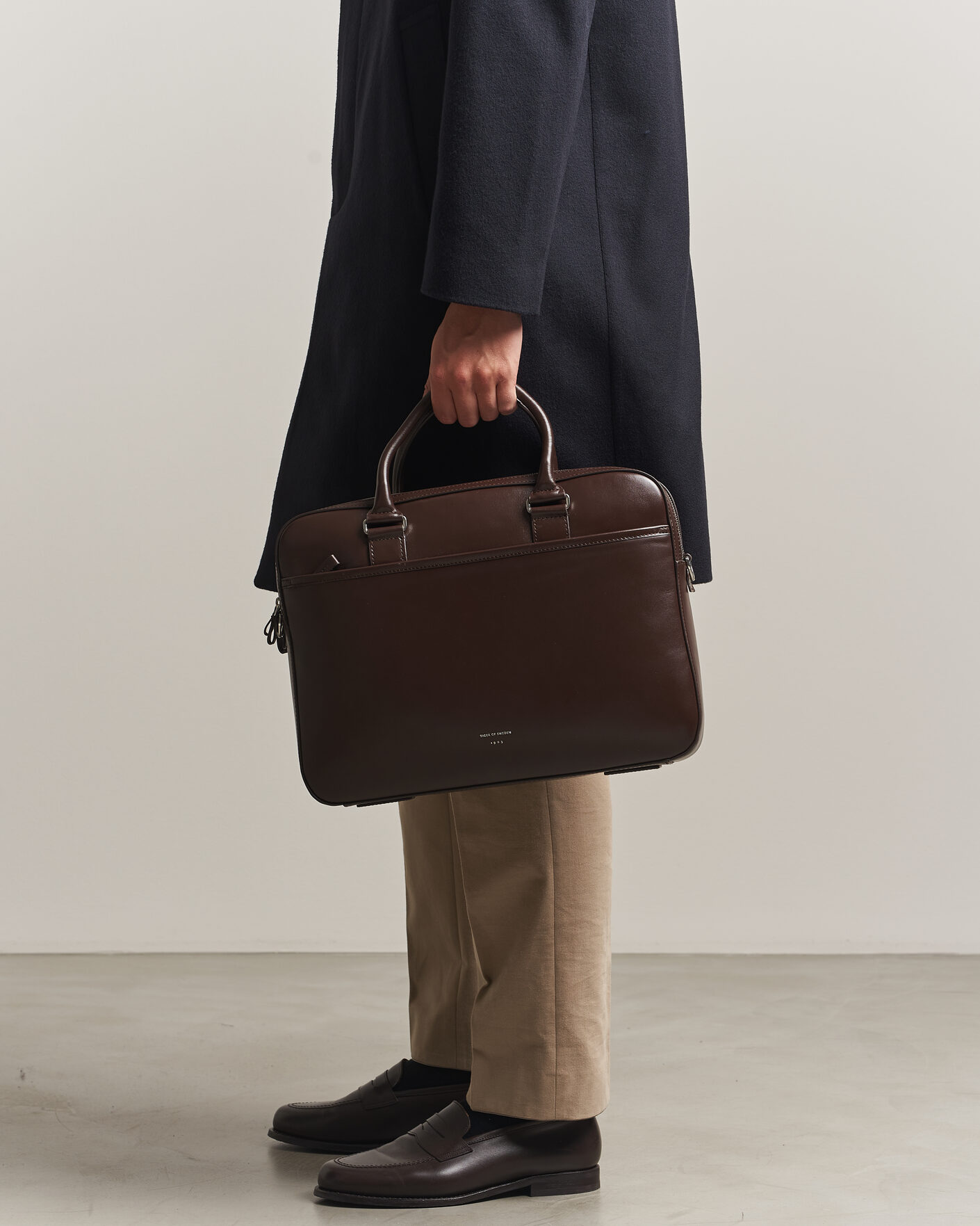 Herre | Vesker | Tiger of Sweden | Burin Smooth Leather Briefcase Dark Brown