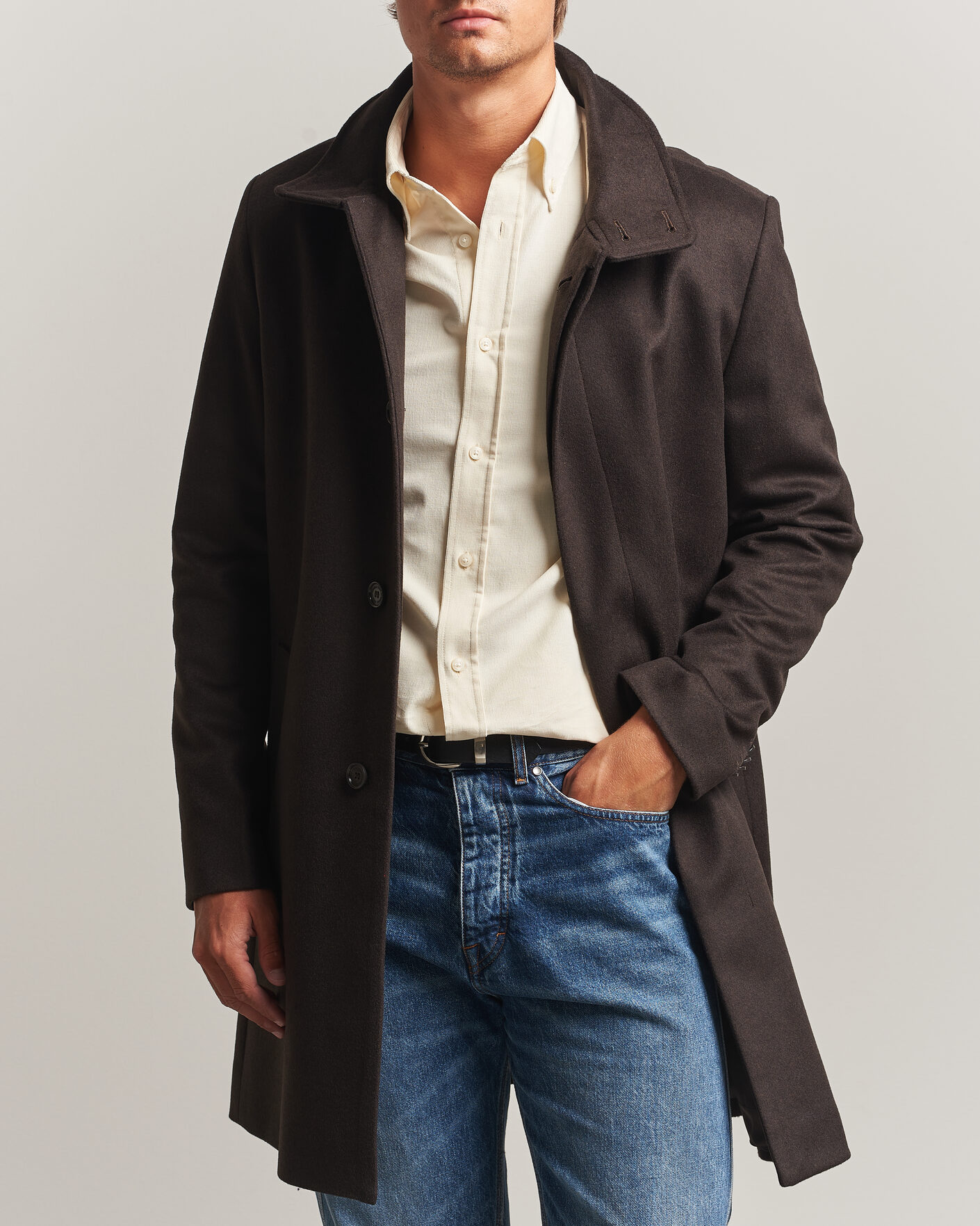 Herre | Jakker | Tiger of Sweden | Aleric Wool/Cashmere Coat Espresso
