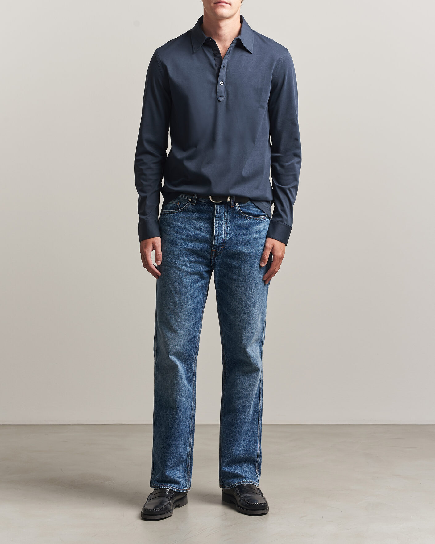 Herre | Pikéer | Tiger of Sweden | Tanner Mercerized Cotton Polo Light Ink