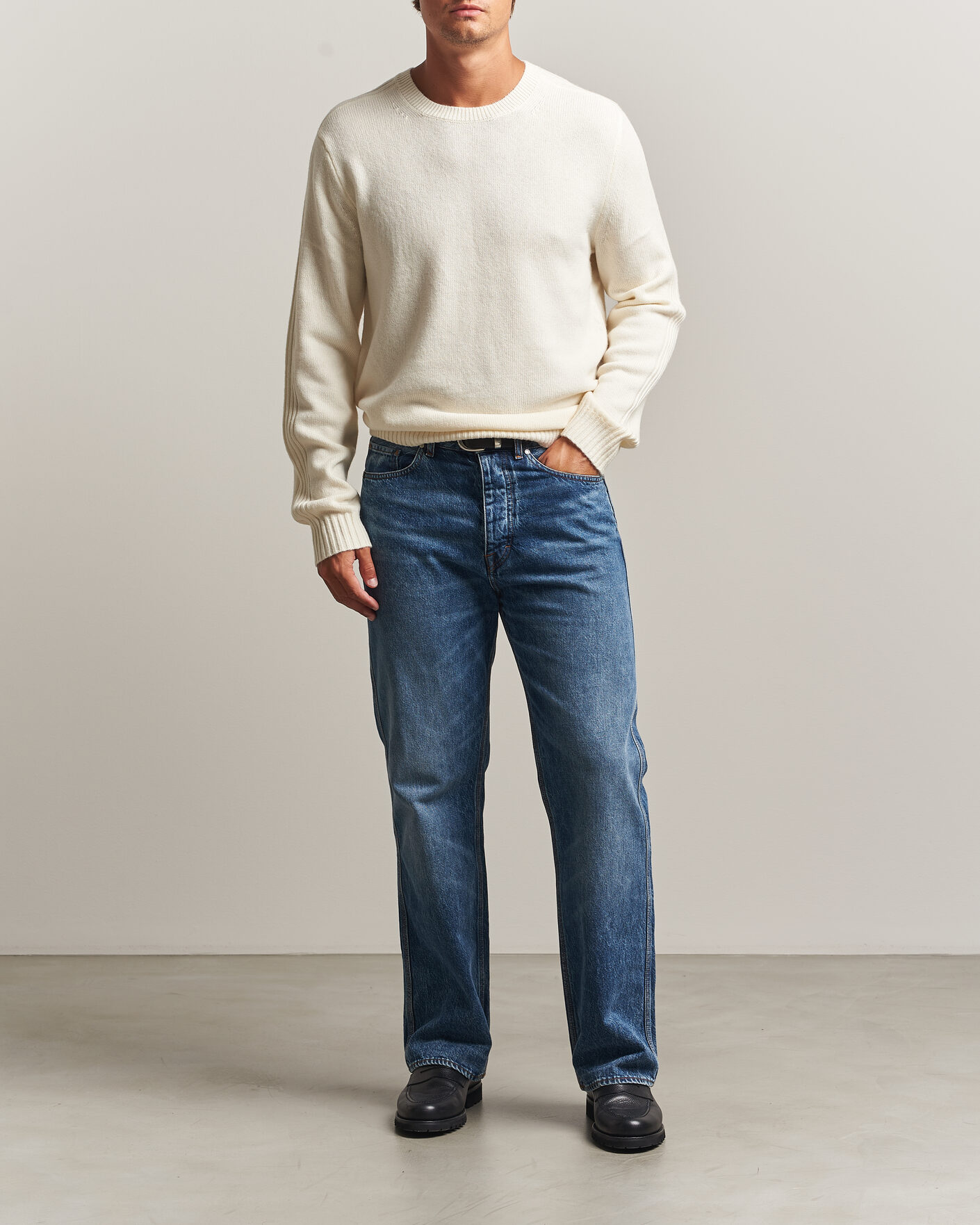 Herre | Gensere | Tiger of Sweden | Wilfred Wool/Cashmere Sweater Porcelain Cream