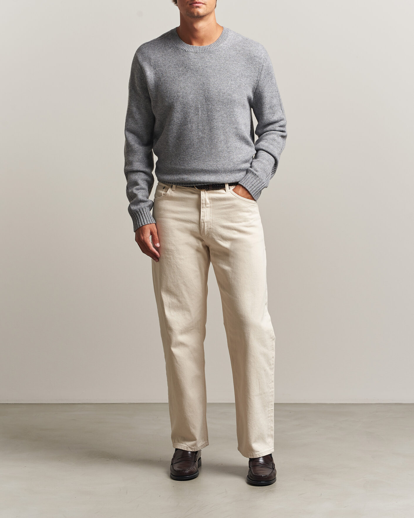 Herre | Gensere | Tiger of Sweden | Wilfred Wool/Cashmere Sweater Light Grey Melange