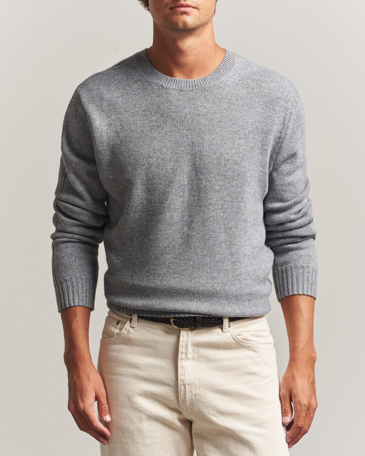 Herre | Gensere | Tiger of Sweden | Wilfred Wool/Cashmere Sweater Light Grey Melange