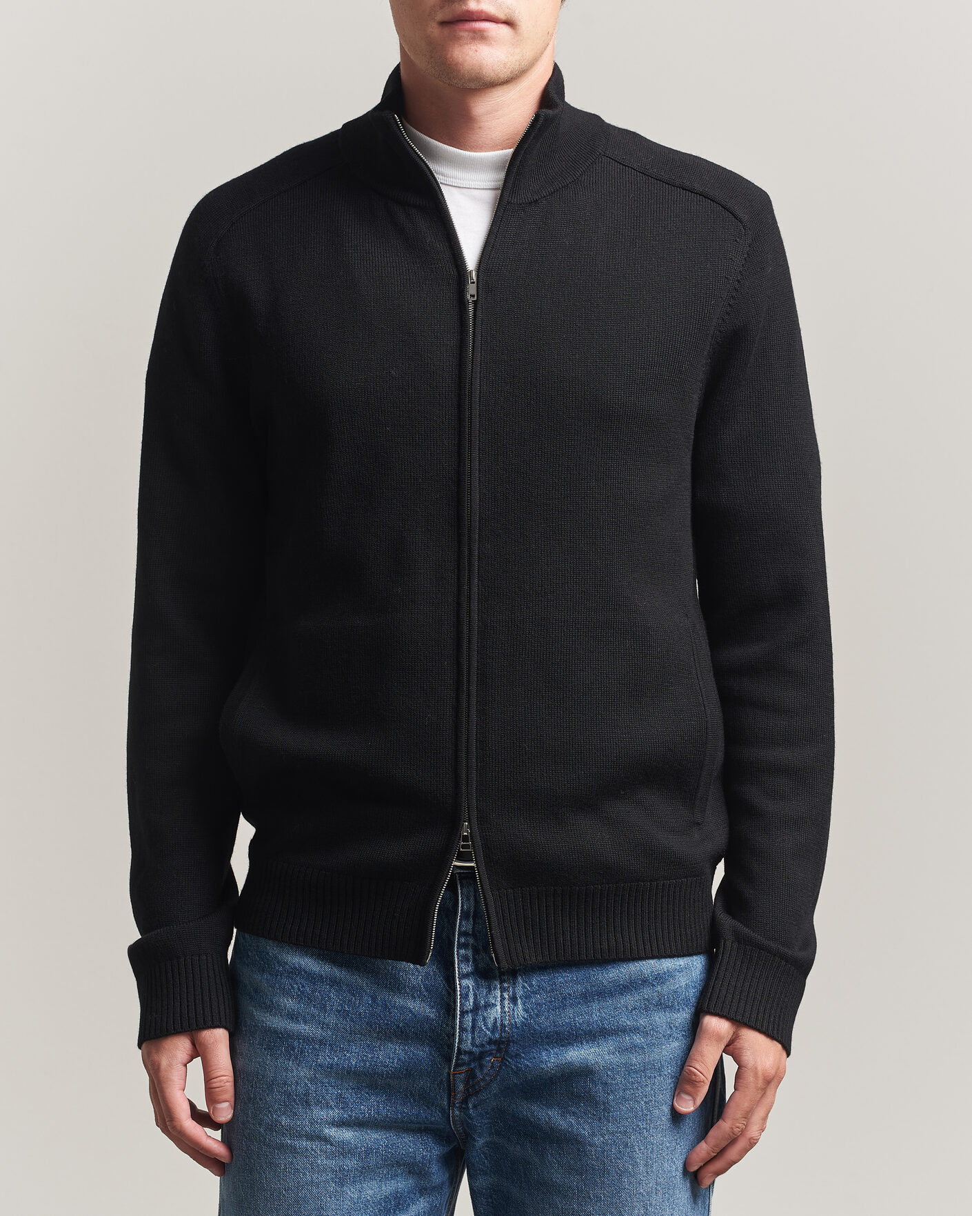 Herre | Gensere | Tiger of Sweden | Cassian Wool Full Zip Black