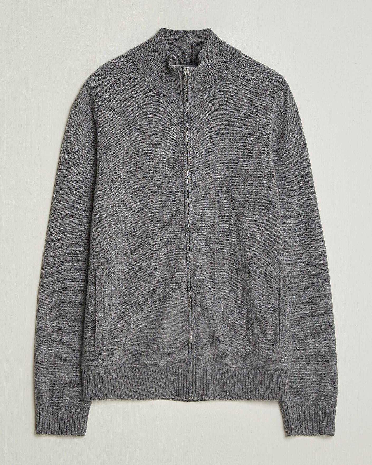 Herre | Gensere | Tiger of Sweden | Cassian Wool Full Zip Concrete Melange