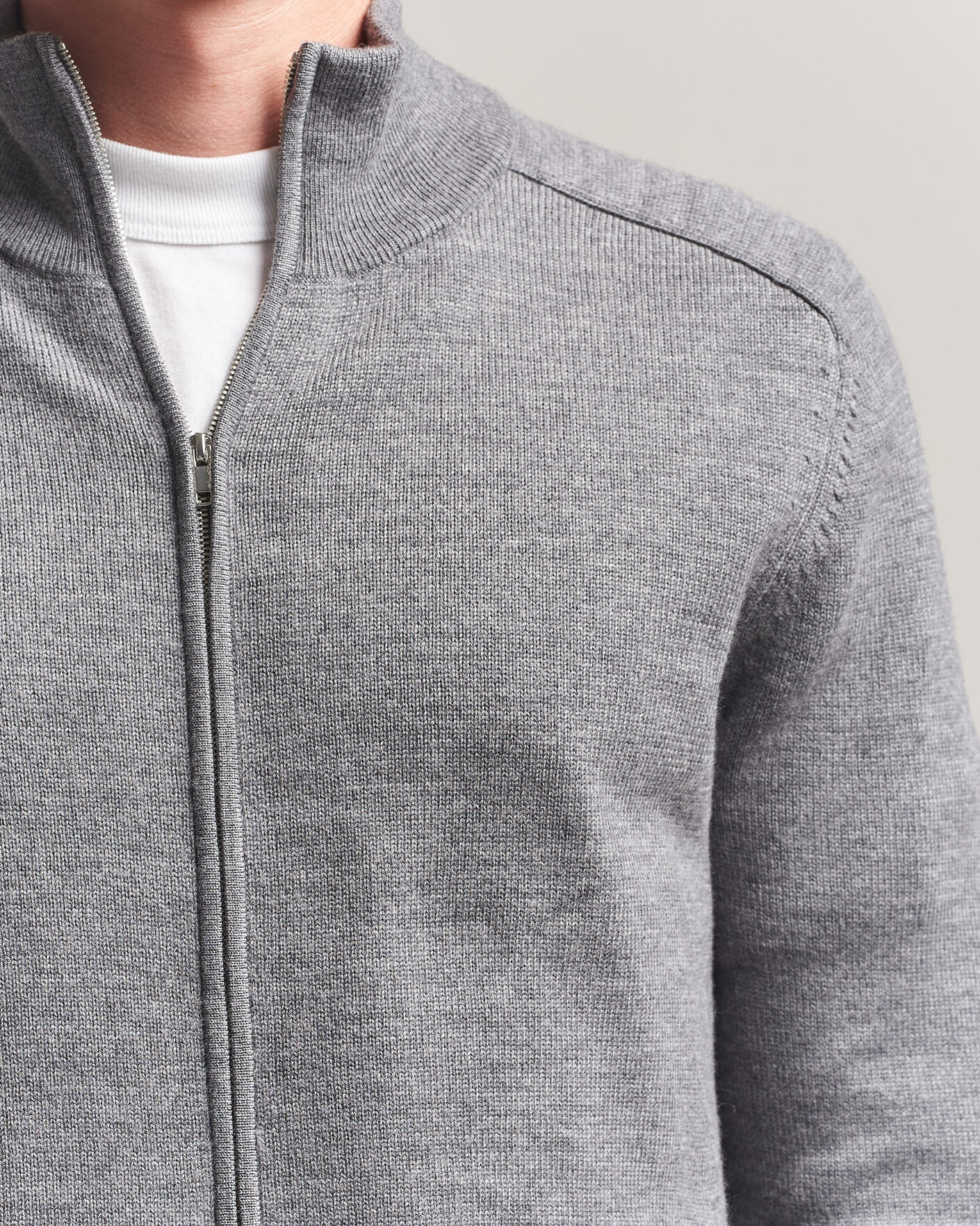 Herre | Gensere | Tiger of Sweden | Cassian Wool Full Zip Concrete Melange