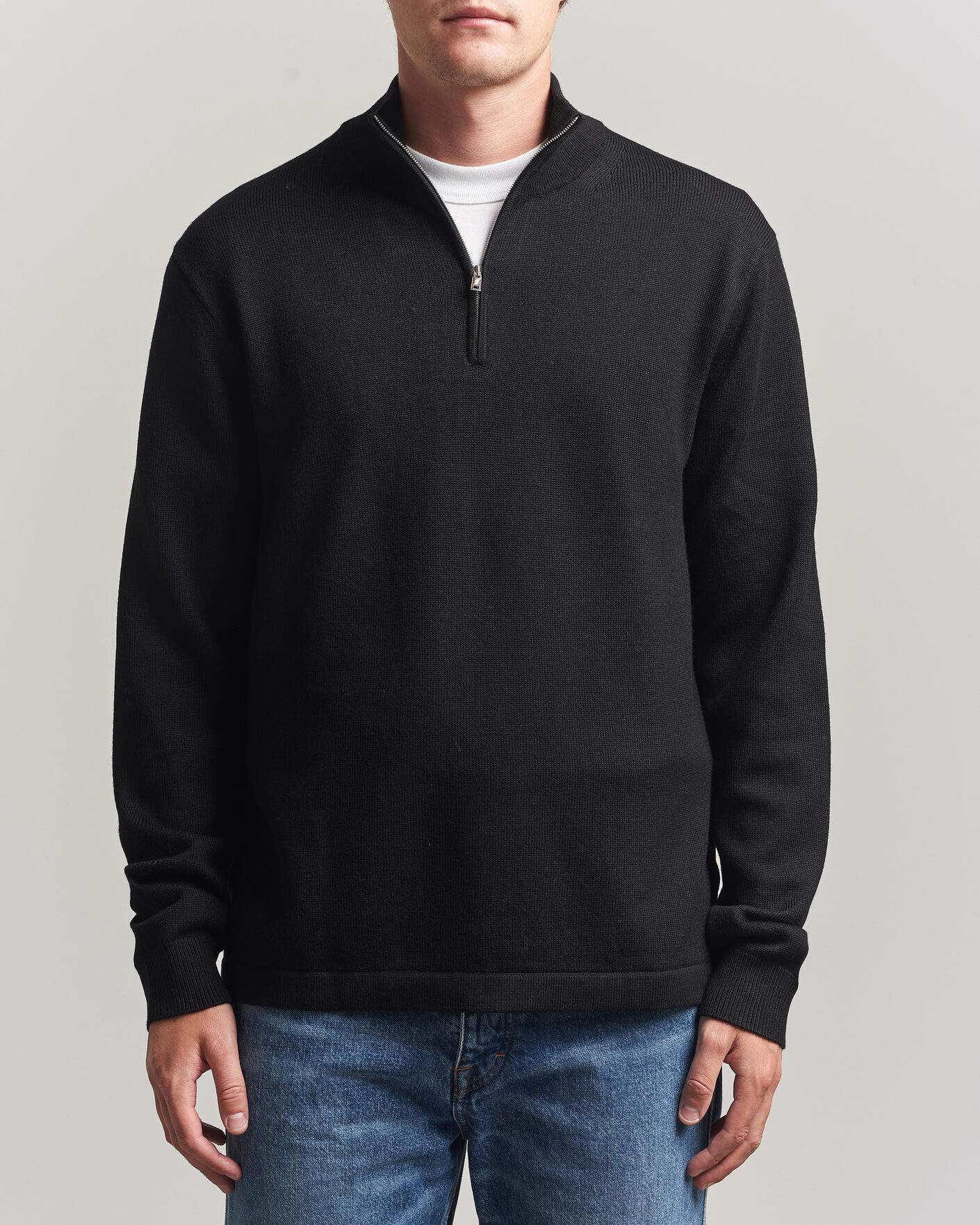 SR Original Half Zip［BLACK］simianring Tiger of Sweden Travis Wool Half Zip Black hos CareOfCarl.no