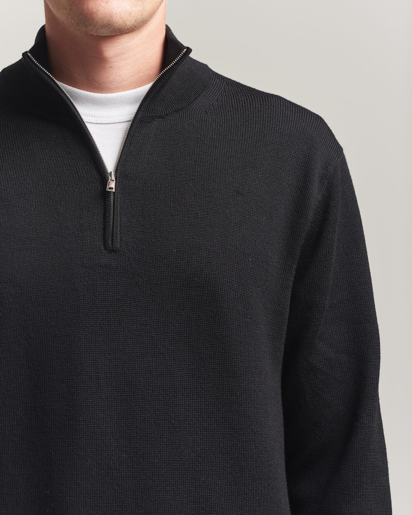Herre | Gensere | Tiger of Sweden | Travis Wool Half Zip Black