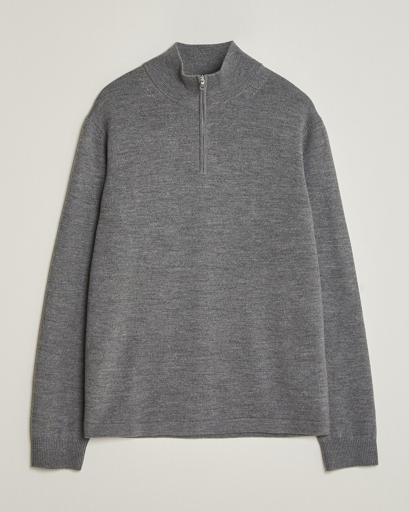 Herre | Gensere | Tiger of Sweden | Travis Wool Half Zip Concrete Melange