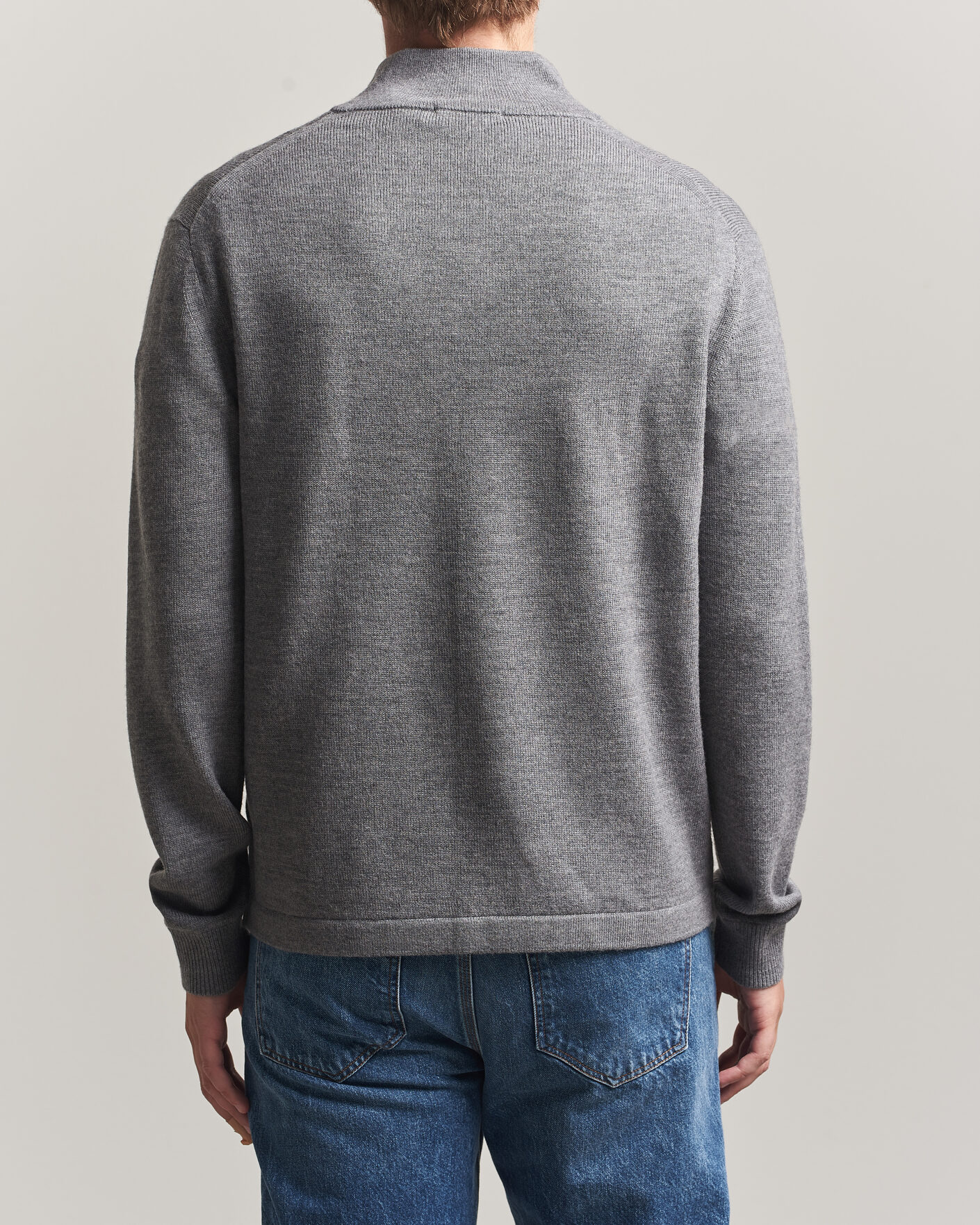 Herre | Gensere | Tiger of Sweden | Travis Wool Half Zip Concrete Melange