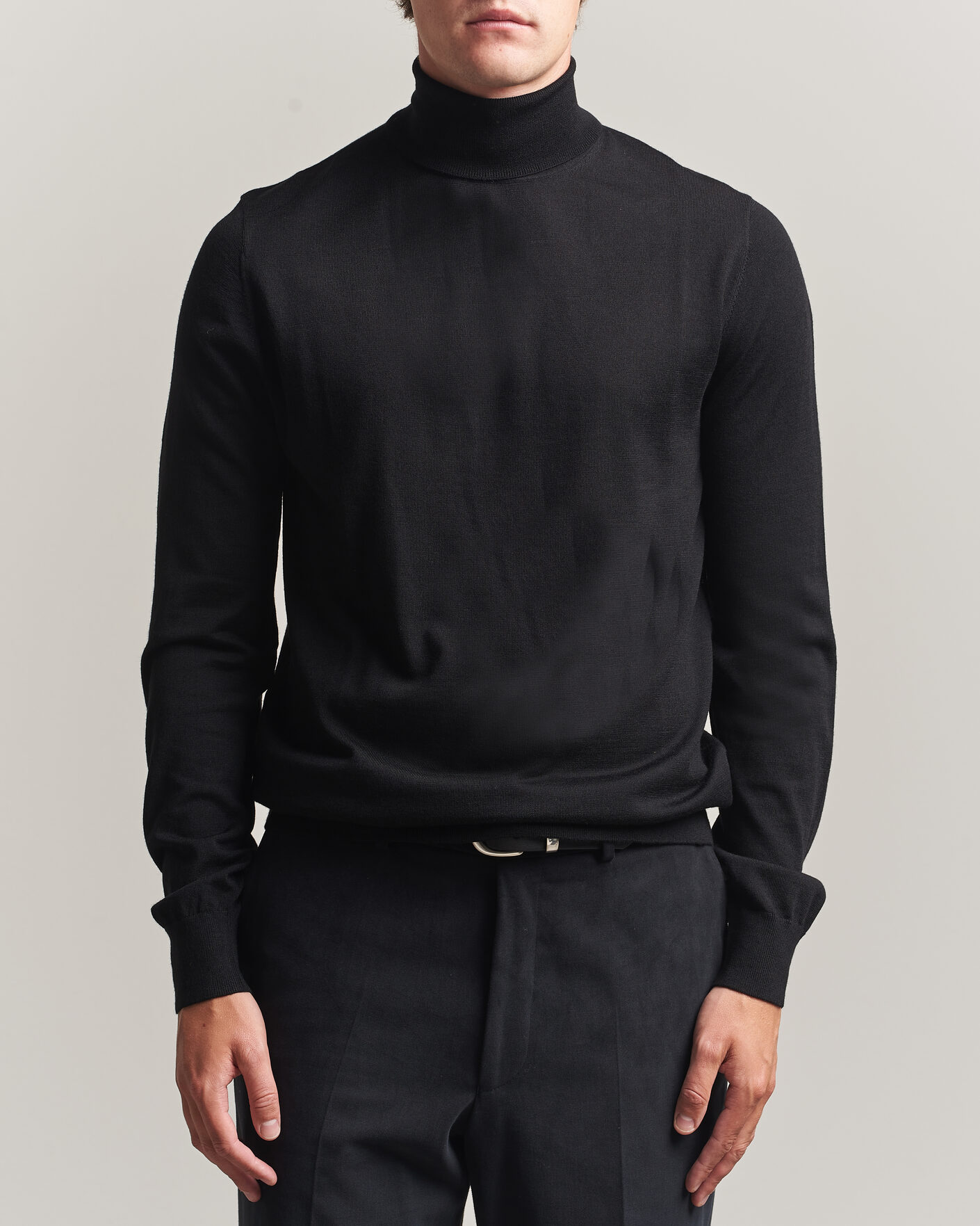 Herre | Gensere | Tiger of Sweden | Nevile Extra Fine Merino Polo Black