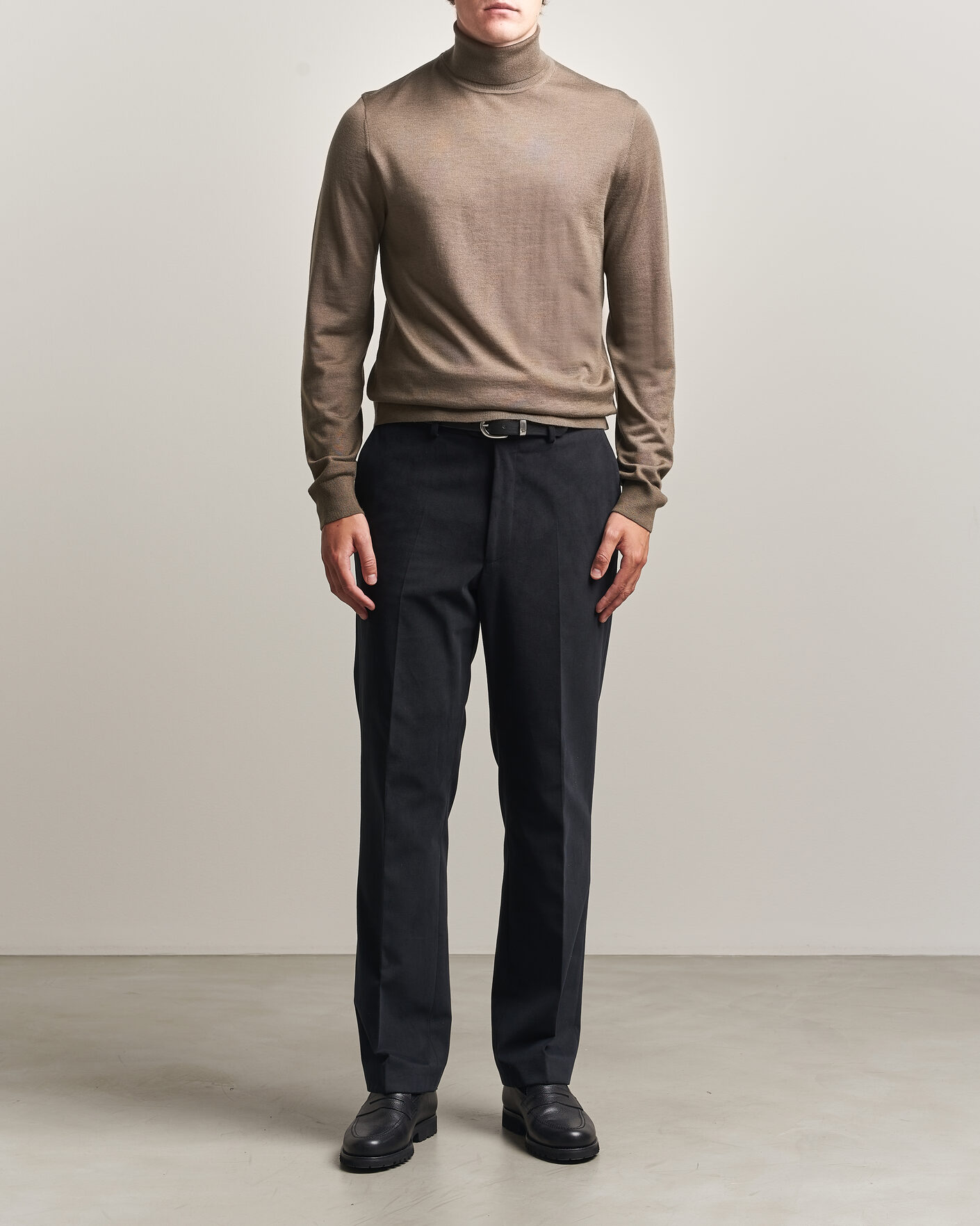 Herre | Gensere | Tiger of Sweden | Nevile Extra Fine Merino Polo Aged Timber