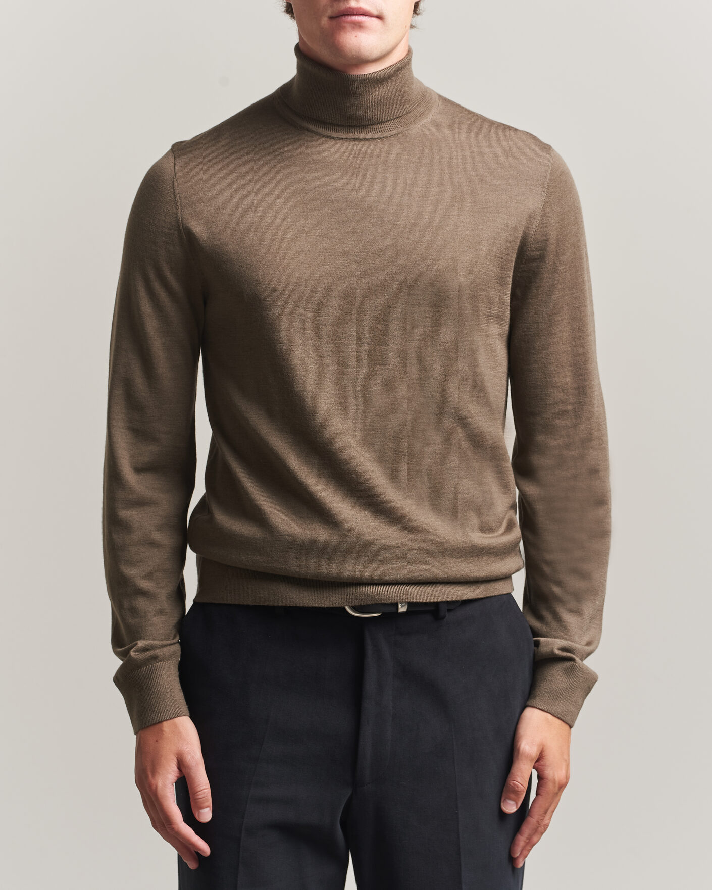 Herre | Gensere | Tiger of Sweden | Nevile Extra Fine Merino Polo Aged Timber