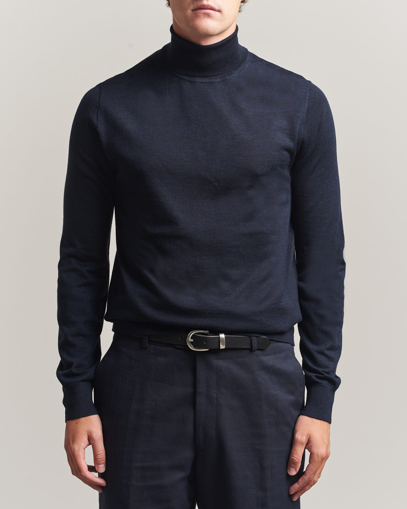 Herre | Gensere | Tiger of Sweden | Nevile Extra Fine Merino Polo Light Ink