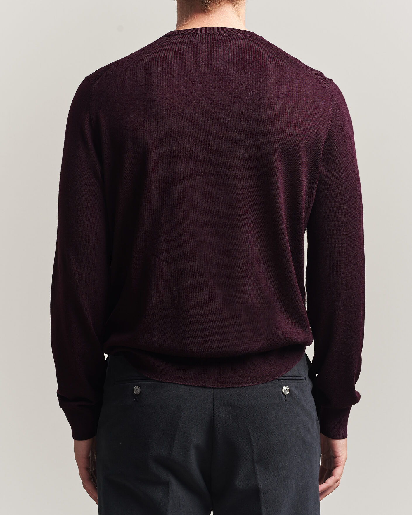 Herre | Gensere | Tiger of Sweden | Connor Extra Fine Merino Crew Neck Pullover Aubergine