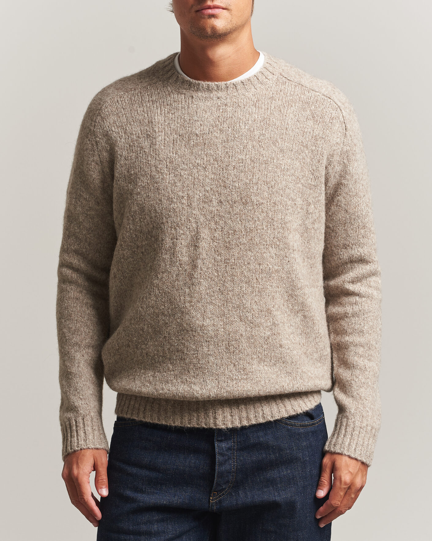 Herre | Gensere | Tiger of Sweden | Adryan Yak/Alpaca Knitted Sweater Stone Melange