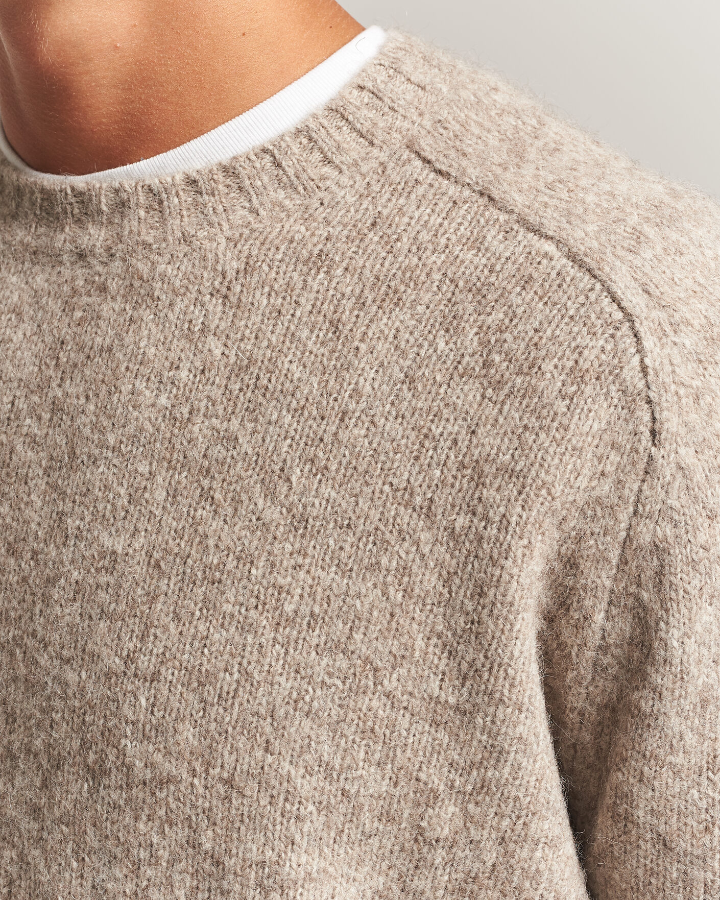 Herre | Gensere | Tiger of Sweden | Adryan Yak/Alpaca Knitted Sweater Stone Melange