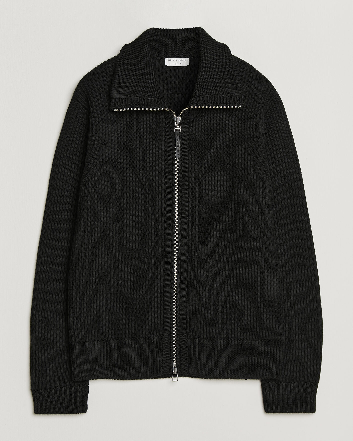 Herre | Gensere | Tiger of Sweden | Niall Wool Heavy Knitted Full Zip Black