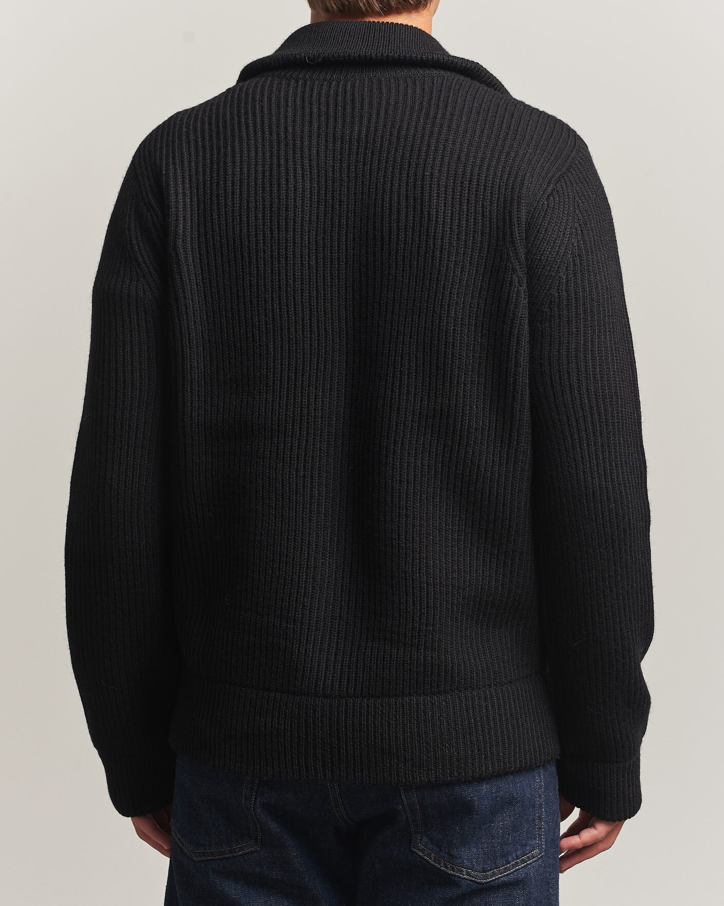Herre | Gensere | Tiger of Sweden | Niall Wool Heavy Knitted Full Zip Black