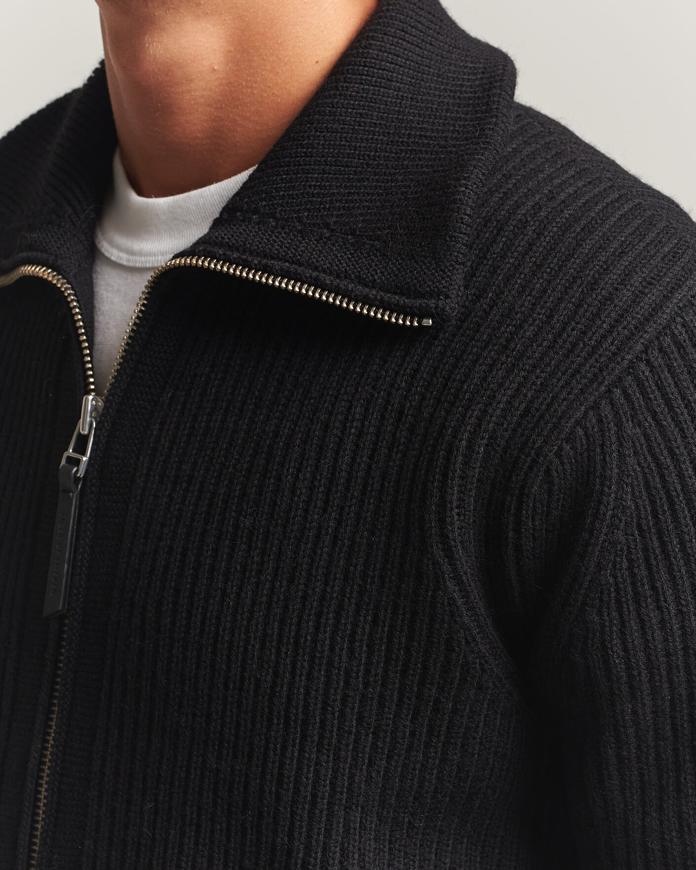 Herre | Gensere | Tiger of Sweden | Niall Wool Heavy Knitted Full Zip Black