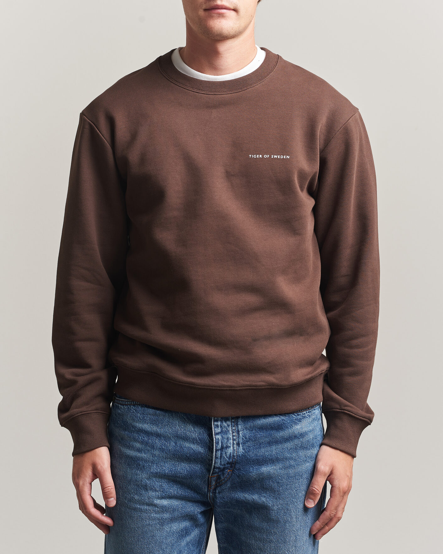 Herre | Gensere | Tiger of Sweden | Emerson Crew Neck Sweatshirt Dark Mahogany