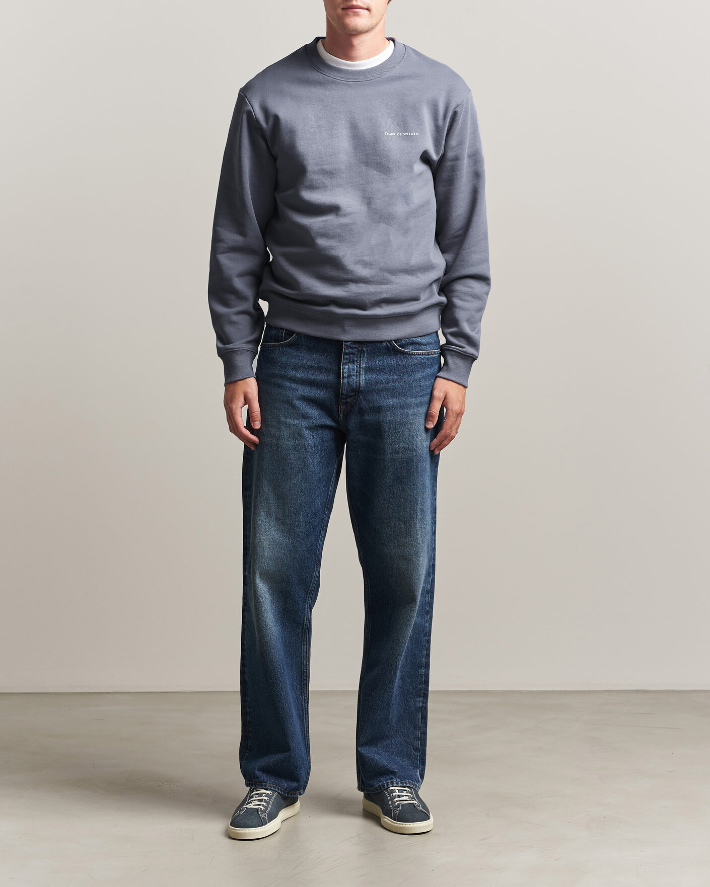 Herre | Gensere | Tiger of Sweden | Emerson Crew Neck Sweatshirt Iron Haze