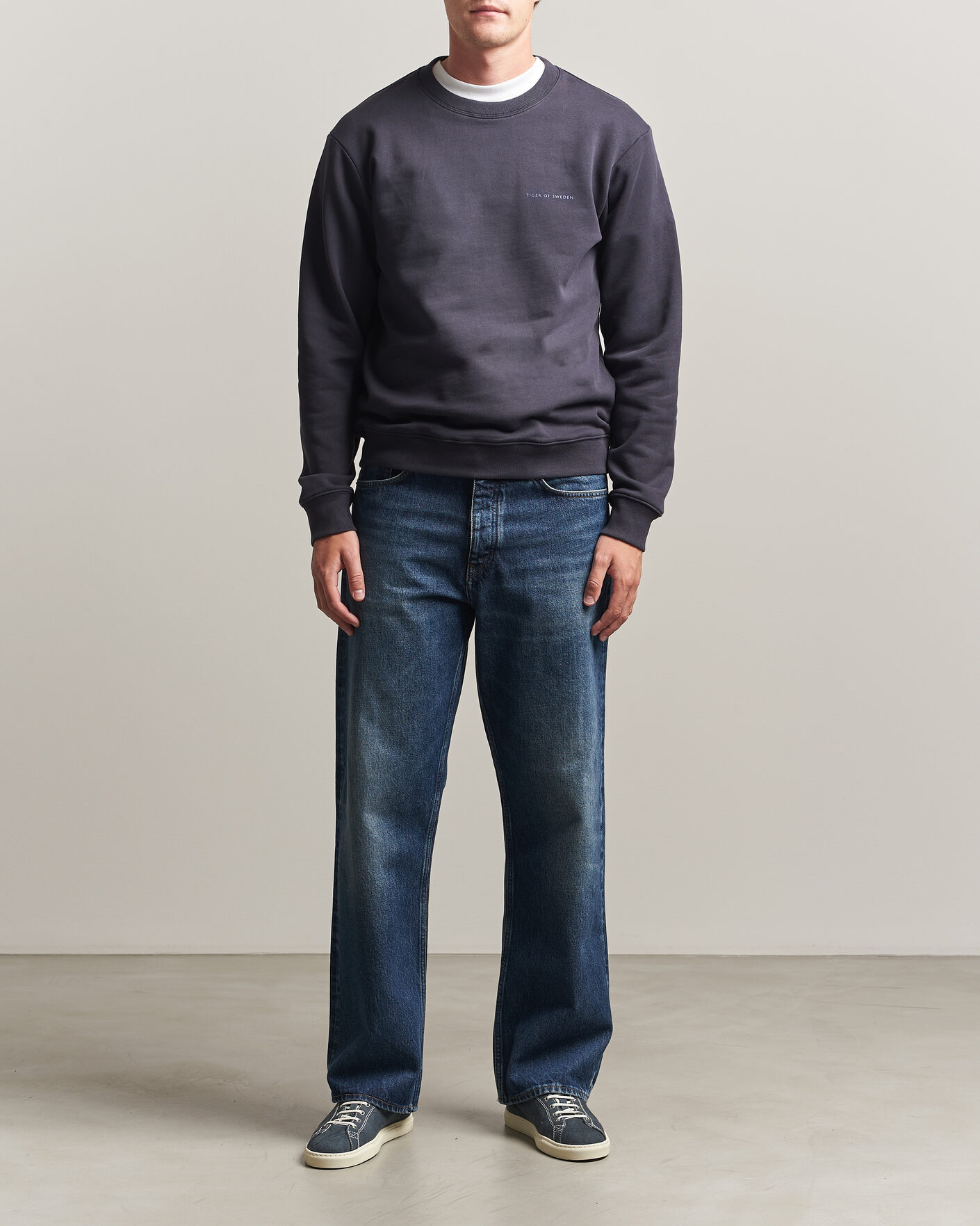 Herre | Gensere | Tiger of Sweden | Emerson Crew Neck Sweatshirt Light Ink