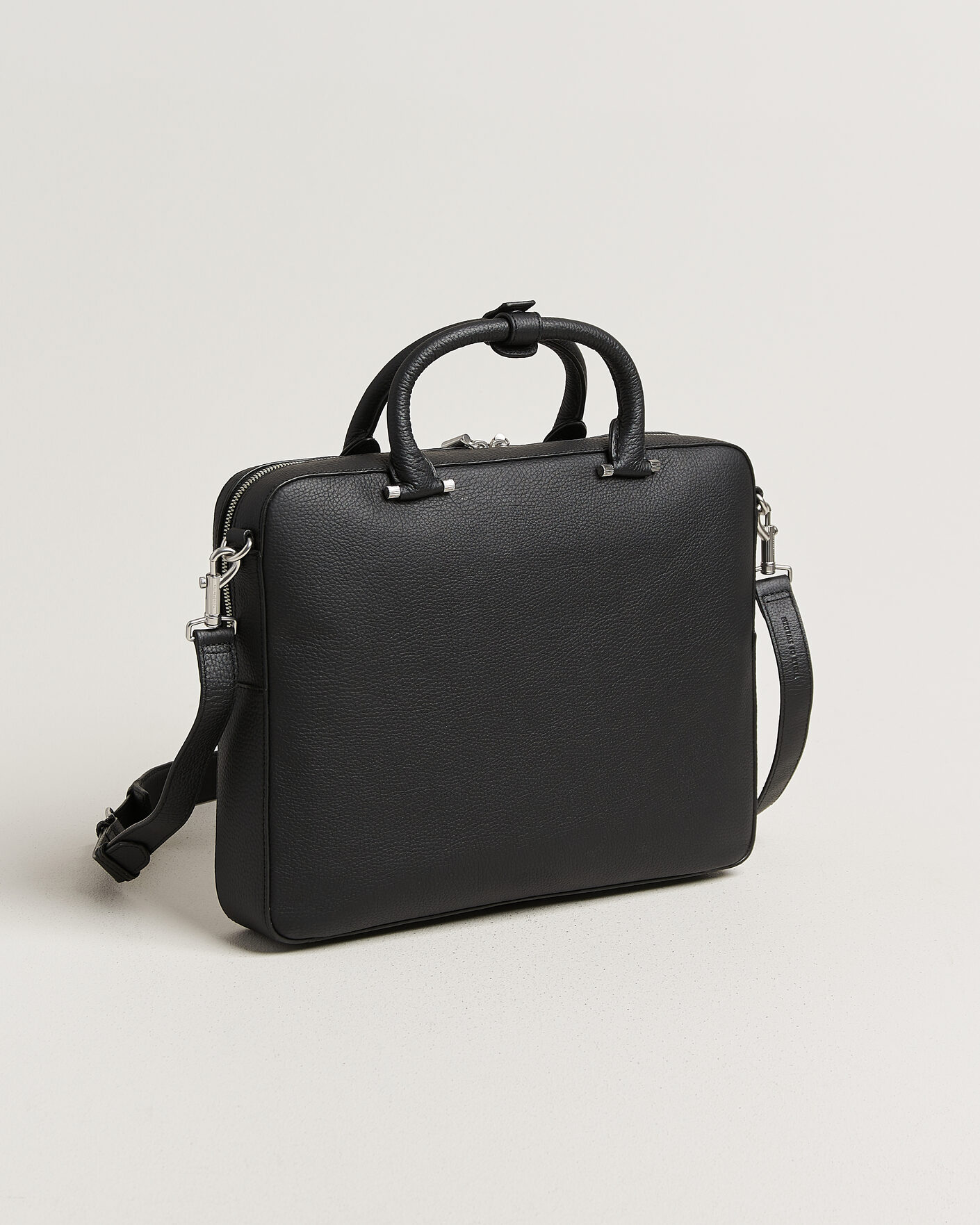 Herre | Vesker | Tiger of Sweden | Valise Grained Leather Briefcase Black