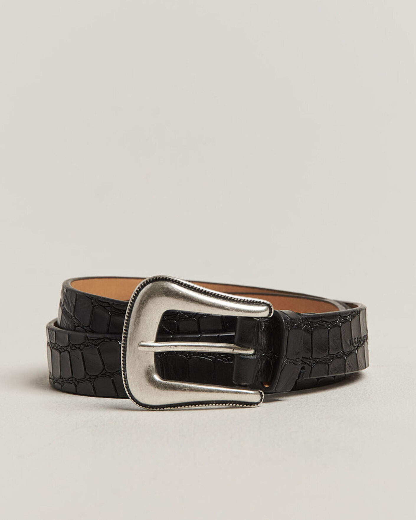 Herre | Belter | Tiger of Sweden | Ecus Structured Leather Western Belt Black