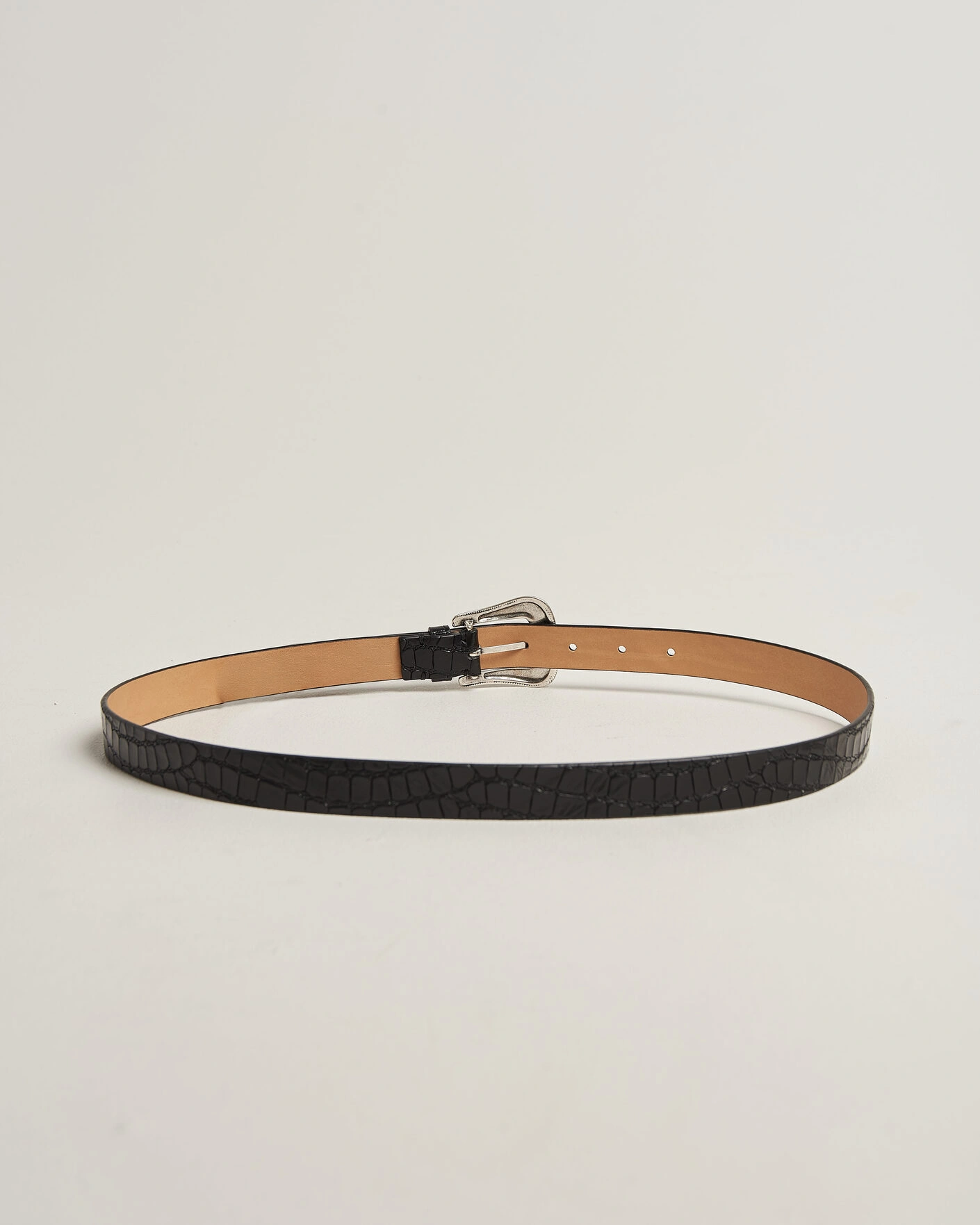 Herre | Belter | Tiger of Sweden | Ecus Structured Leather Western Belt Black