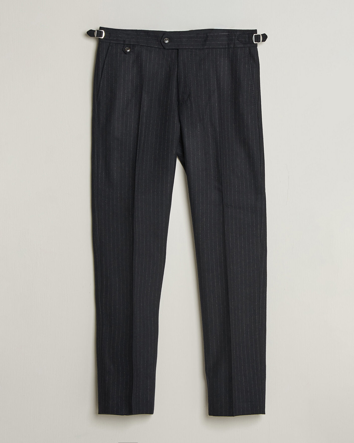 Herre | Bukser | Tiger of Sweden | Tense Wool Pleated Pinstriped Trousers Blue Function