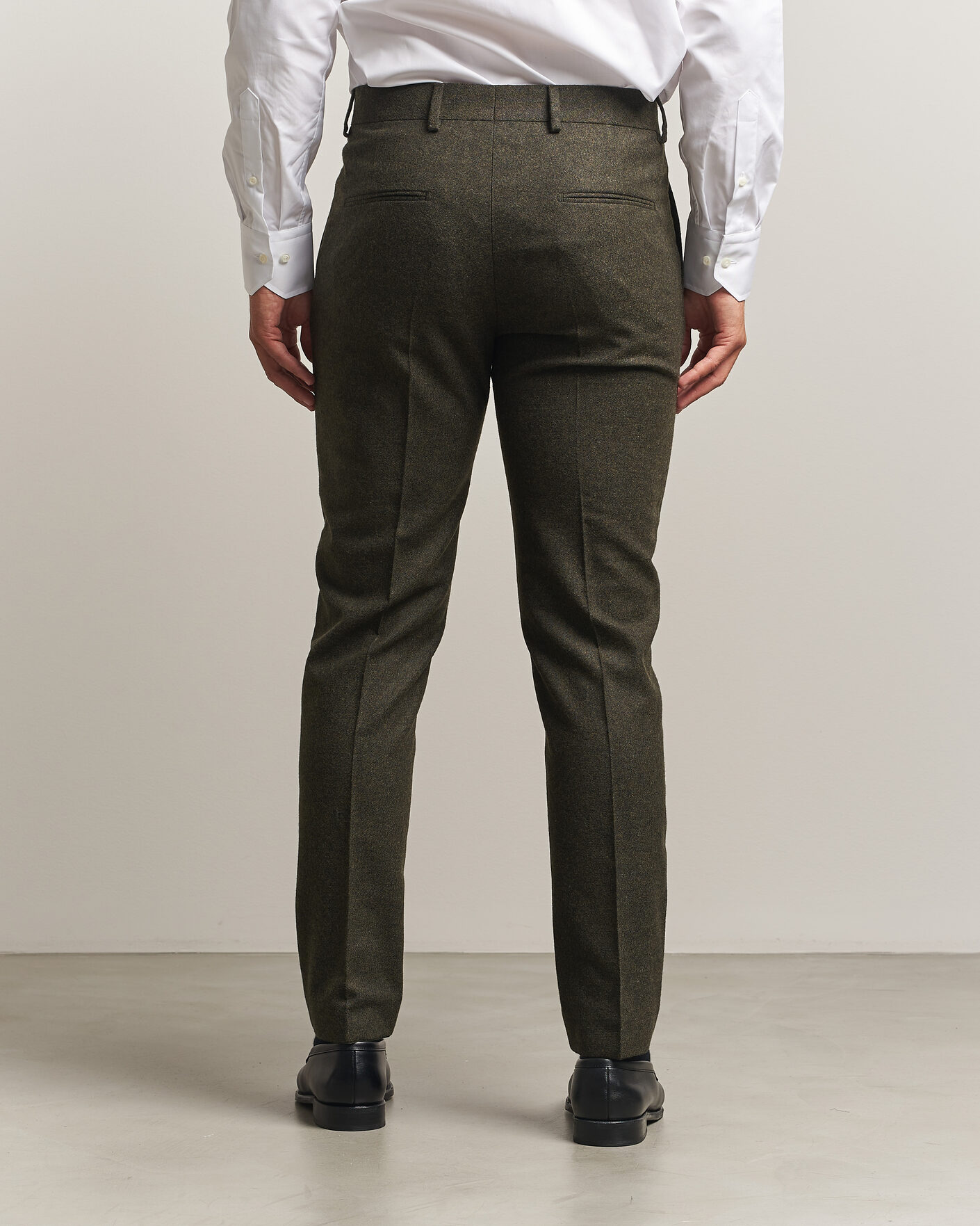 Herre | Bukser | Tiger of Sweden | Tenuta Wool Flannel Suit Trousers Muted Canopy