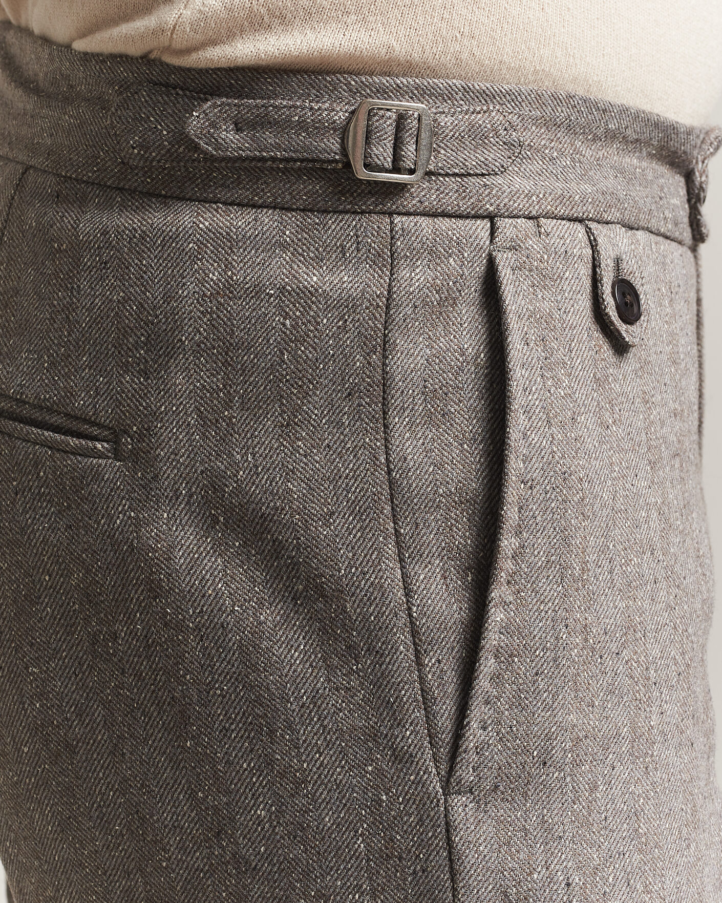 Herre | Bukser | Tiger of Sweden | Tense Wool Donegal Suit Trousers Dark Stone