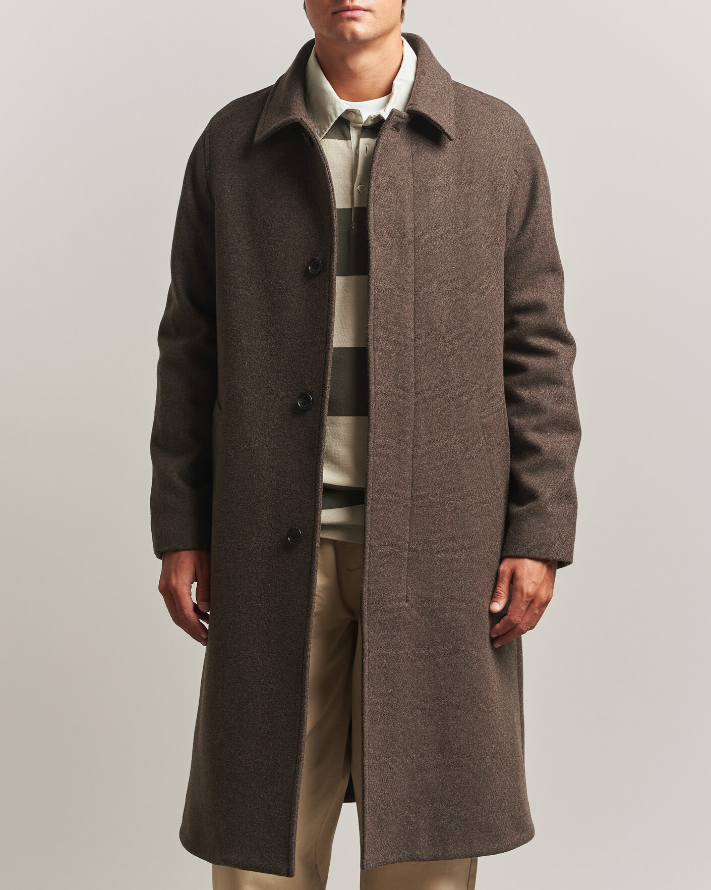 Herre | Jakker | Tiger of Sweden | Carlton Wool Coat Dusty Brown