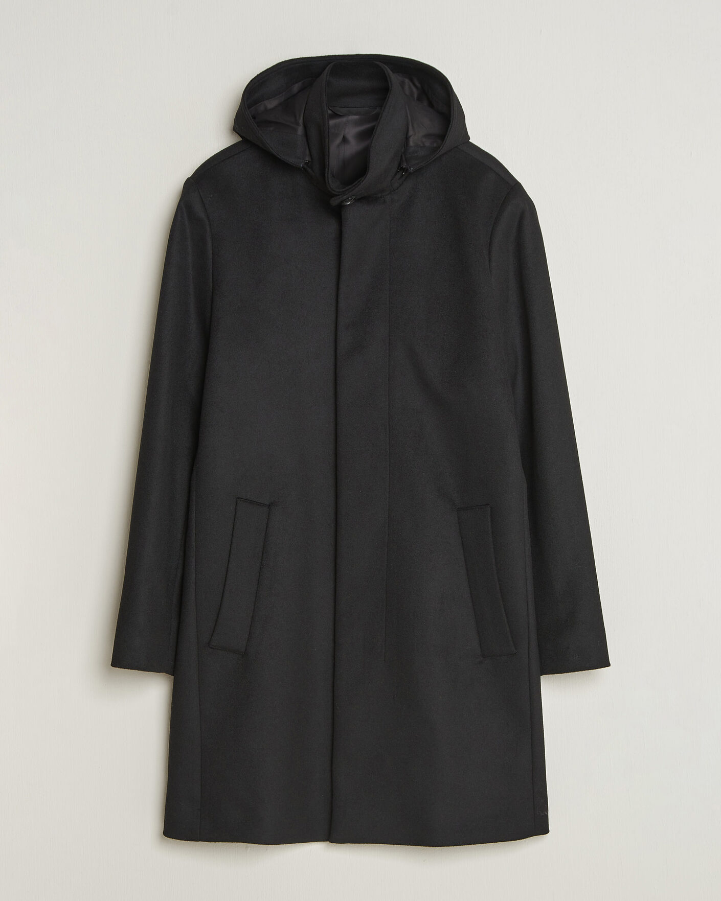 Herre | Jakker | Tiger of Sweden | Aleric Wool/Cashmere Hooded Coat Black