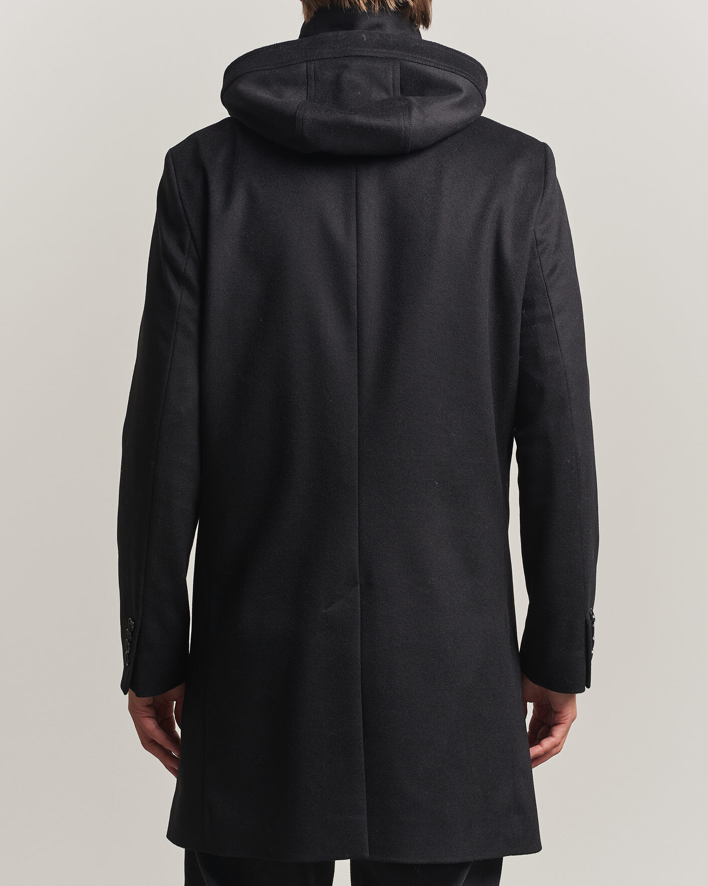 Herre | Jakker | Tiger of Sweden | Aleric Wool/Cashmere Hooded Coat Black