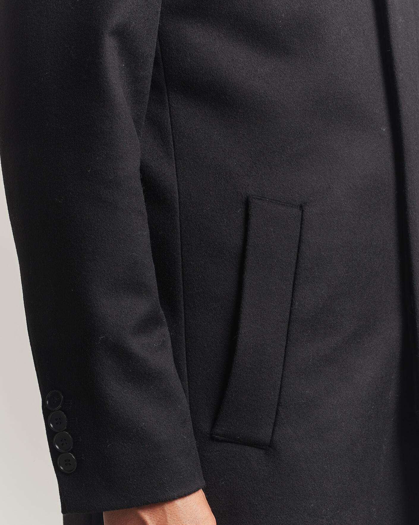 Herre | Jakker | Tiger of Sweden | Aleric Wool/Cashmere Hooded Coat Black