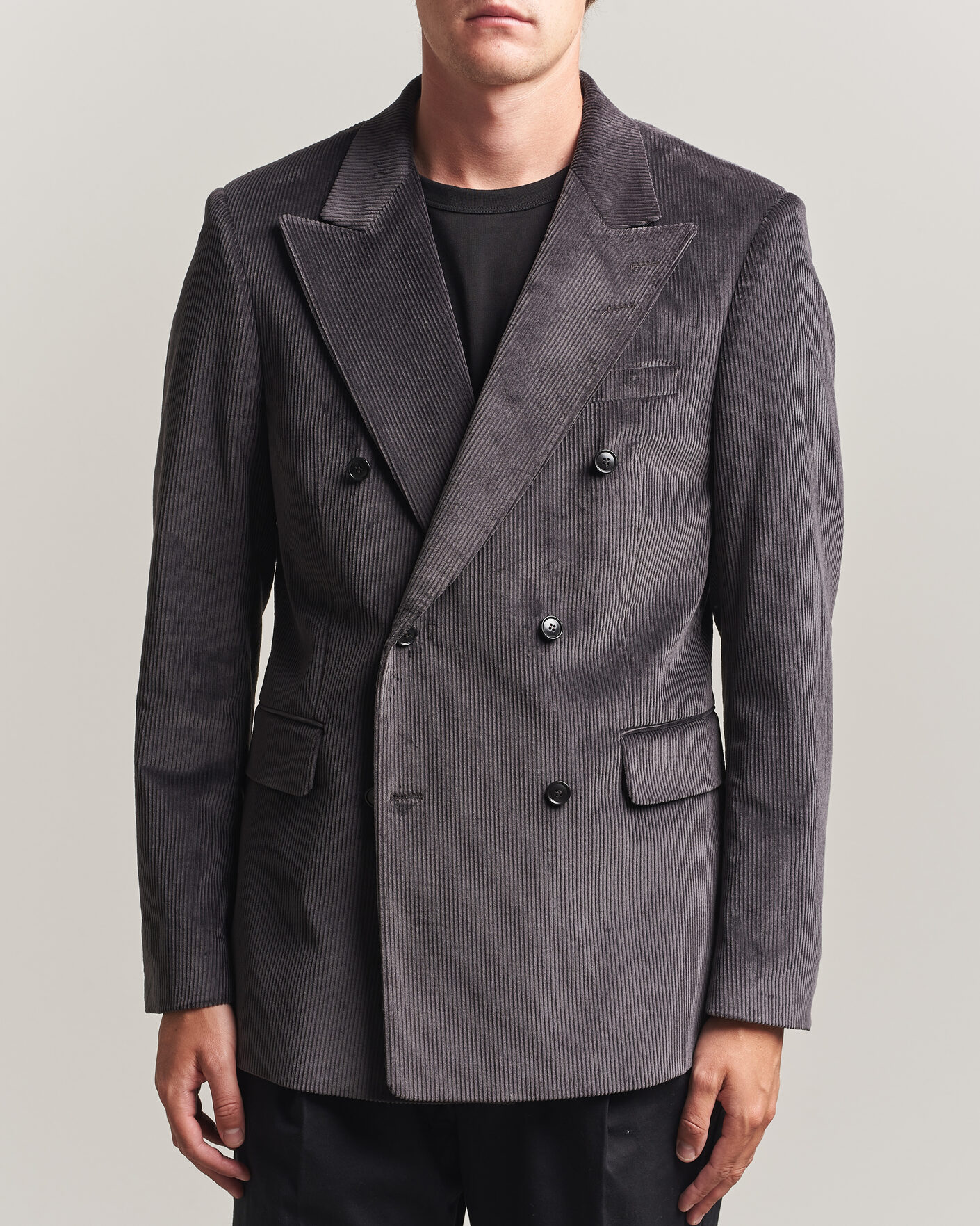 Herre | Dressjakker | Tiger of Sweden | 1903 Corduroy Double Breasted Blazer Phantom