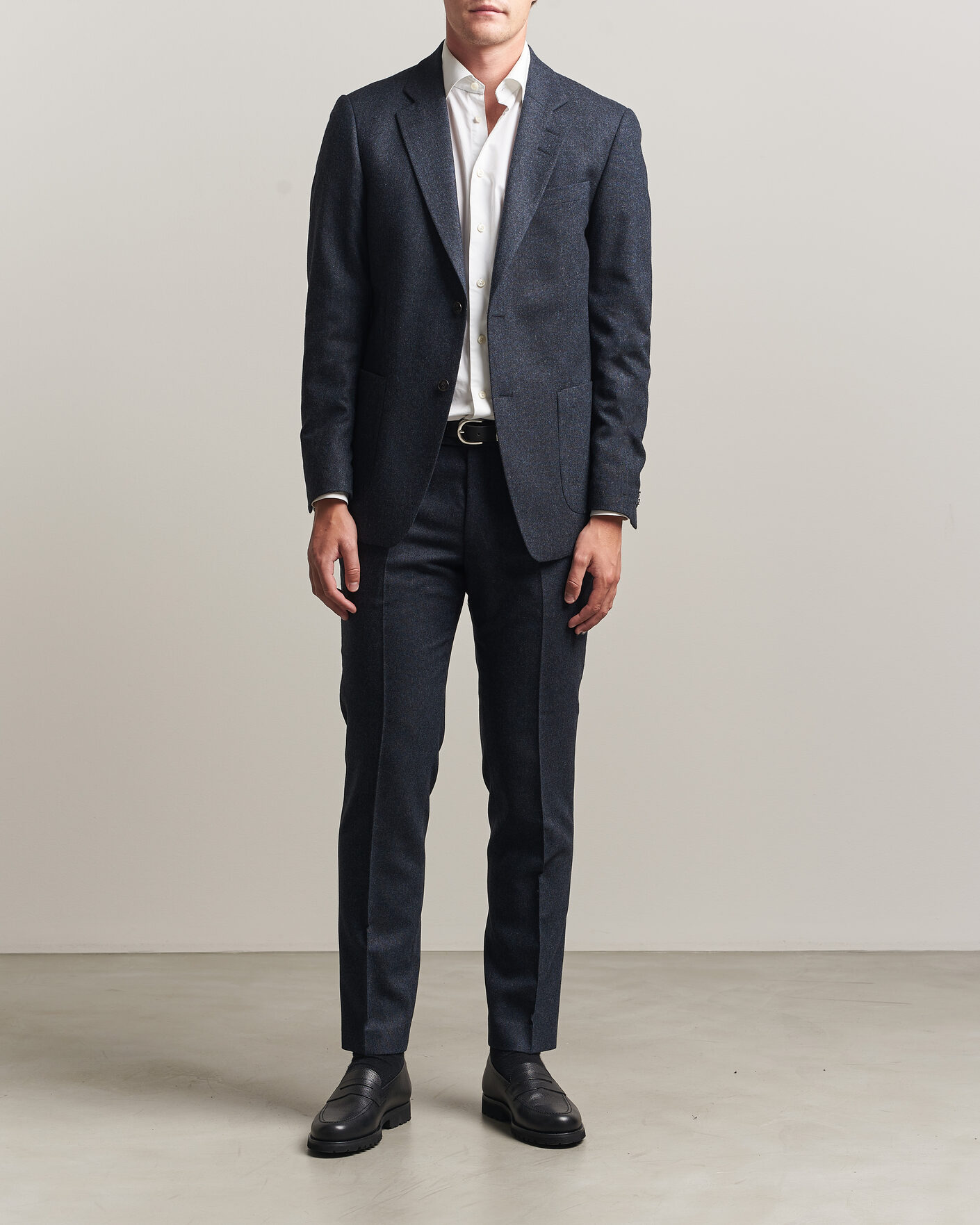 Herre | Dressjakker | Tiger of Sweden | Justin Wool Flannel Suit Blazer Midnight Blue