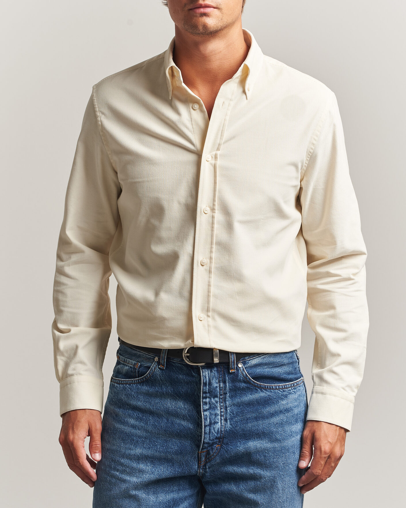 Herre | Skjorter | Tiger of Sweden | Bjorn Corduroy Shirt Cream White