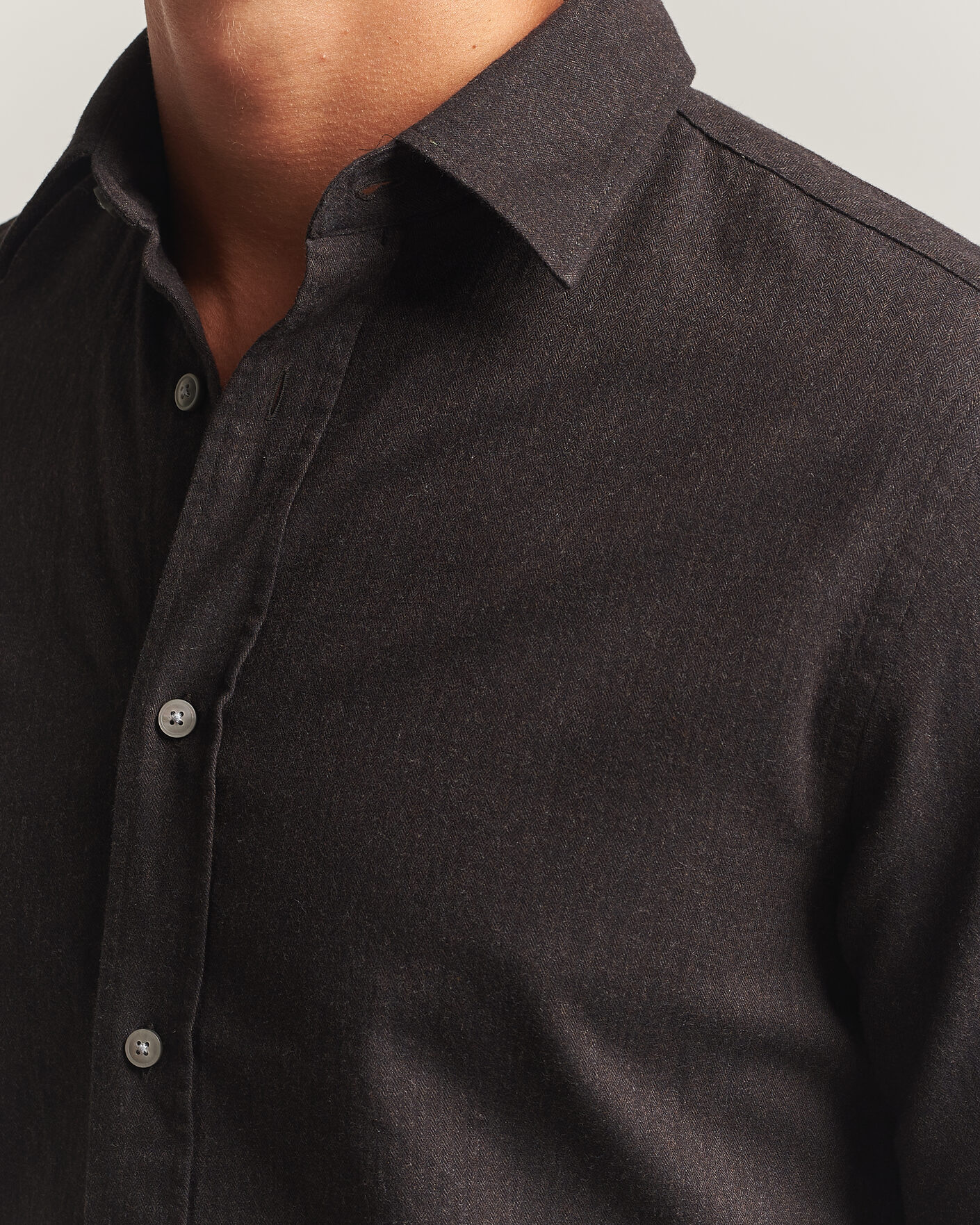 Herre | Skjorter | Tiger of Sweden | Bjorn Brushed Cotton Shirt Espresso