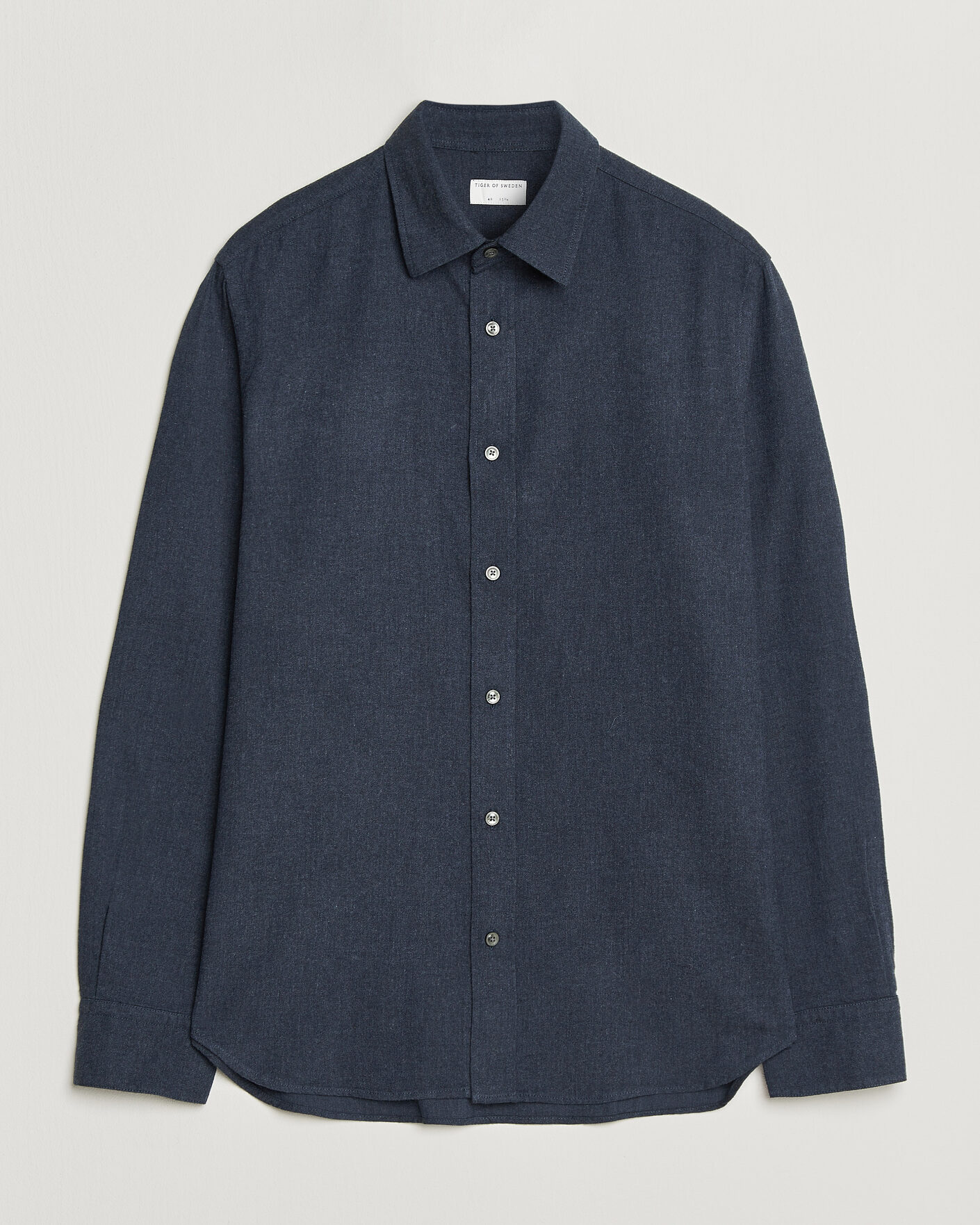 Herre | Skjorter | Tiger of Sweden | Bjorn Brushed Cotton Shirt Steel Blue