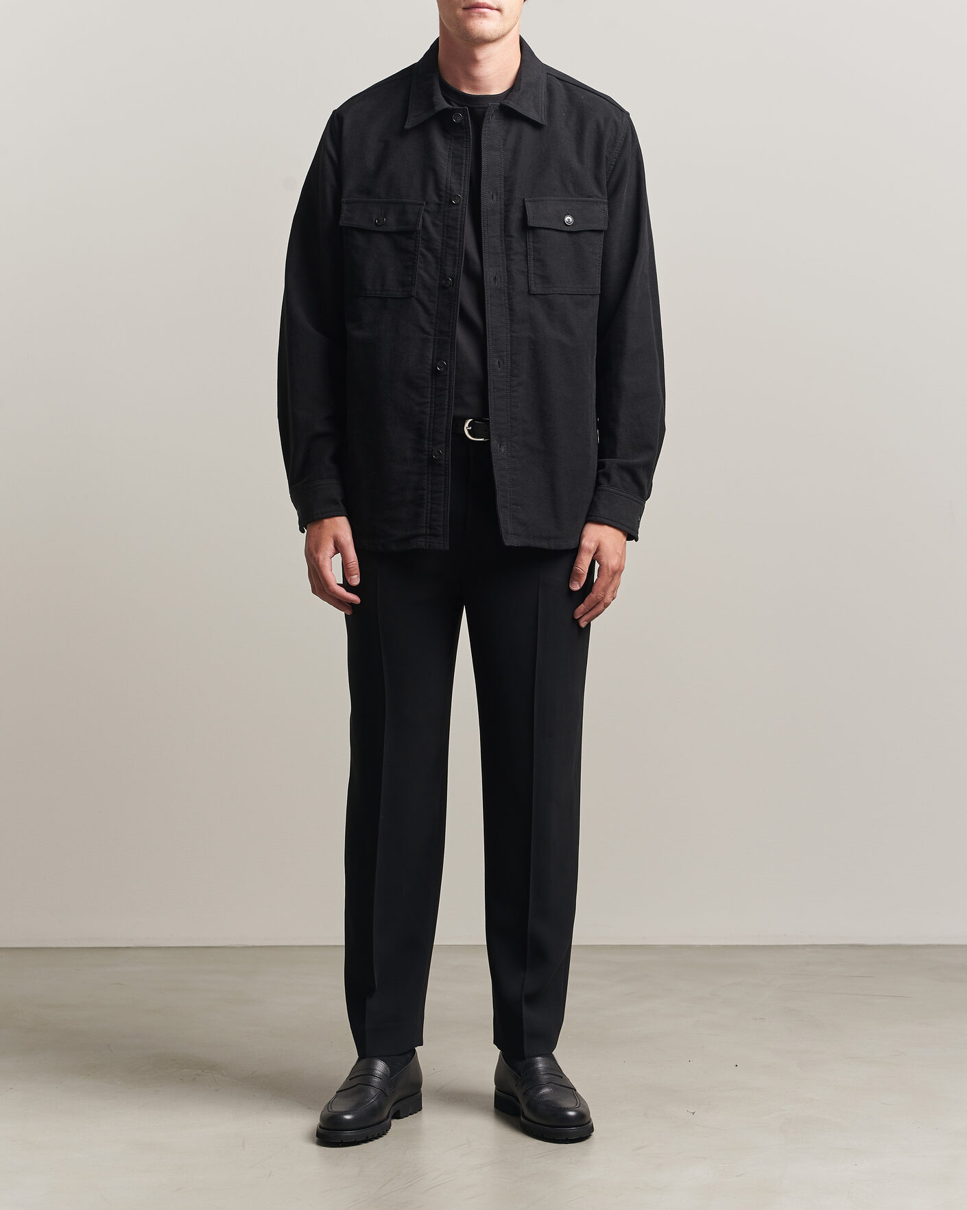Herre | Skjorter | Tiger of Sweden | Bishop Cotton Overshirt Black