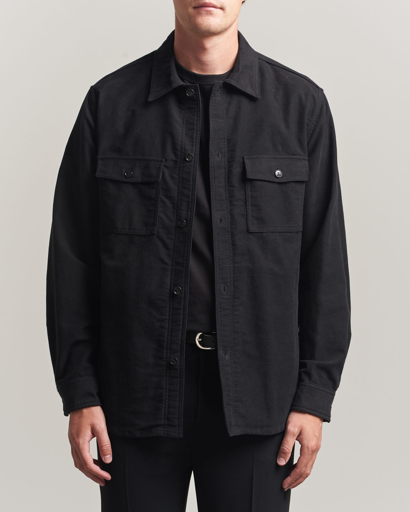 Herre | Skjorter | Tiger of Sweden | Bishop Cotton Overshirt Black