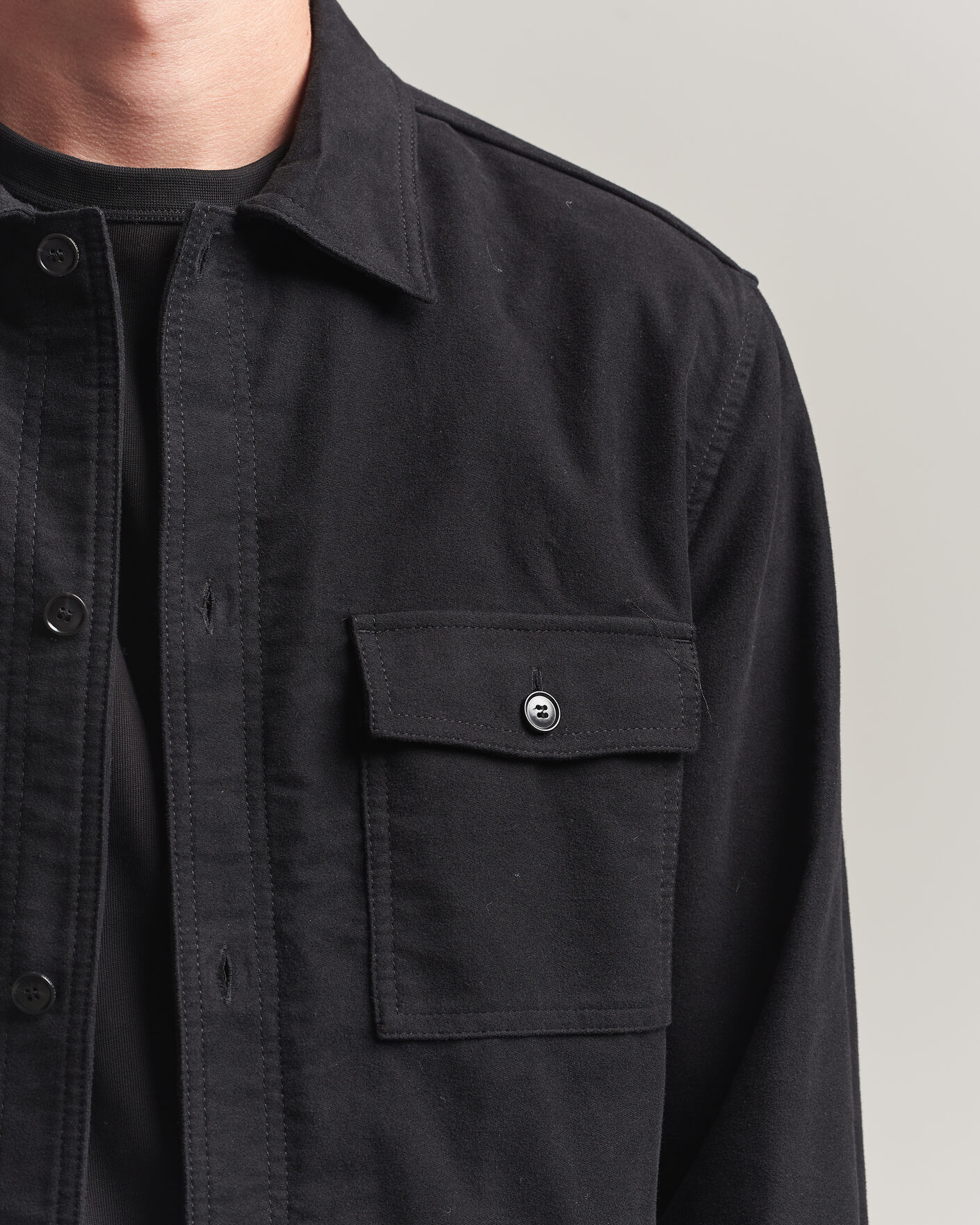 Herre | Skjorter | Tiger of Sweden | Bishop Cotton Overshirt Black