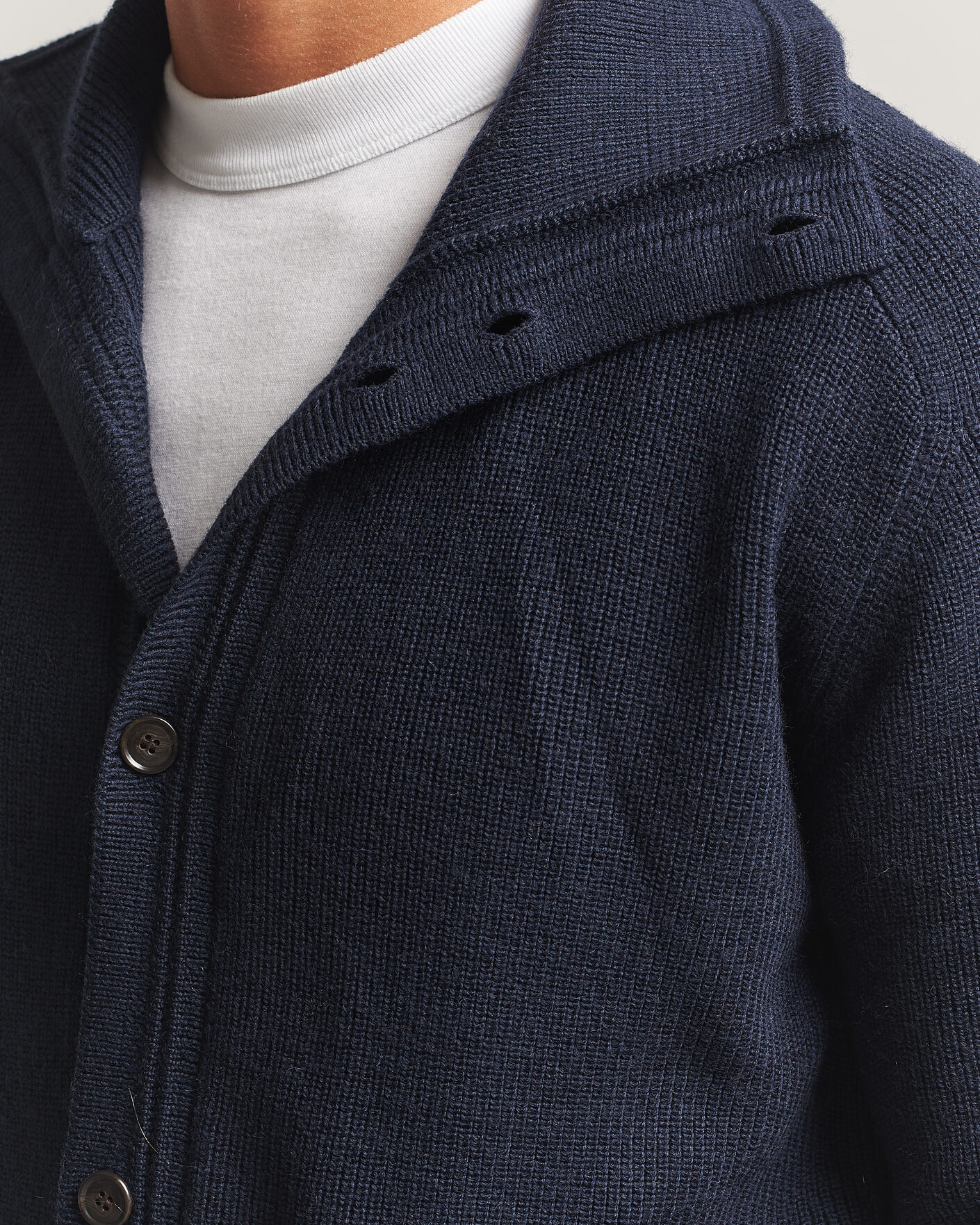 Herre | Gensere | Tiger of Sweden | Leander Wool Knitted Cardigan Night Grape