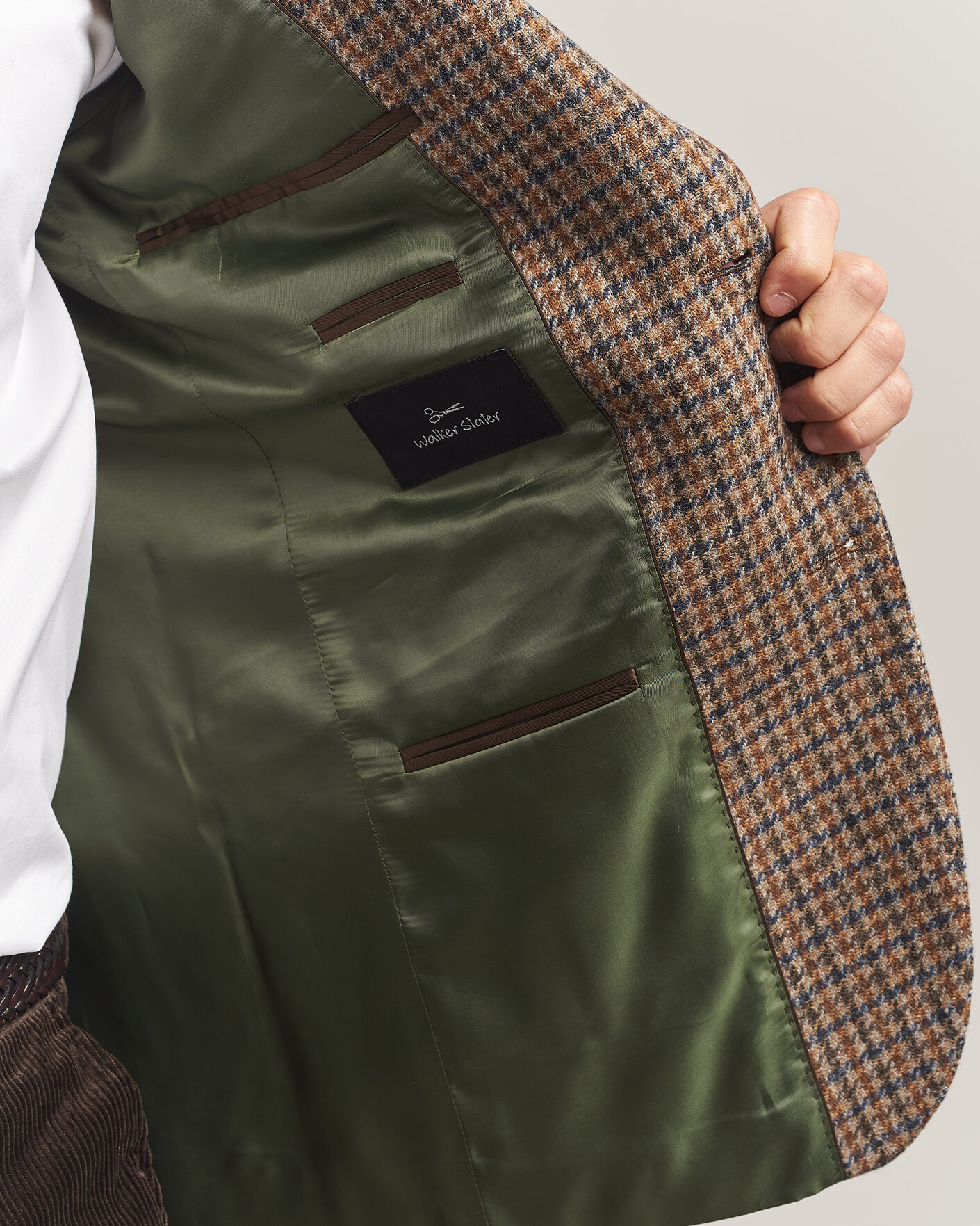 Herre | Dressjakker | Walker Slater | Edward Lambswool Puppytooth Blazer Sandstone
