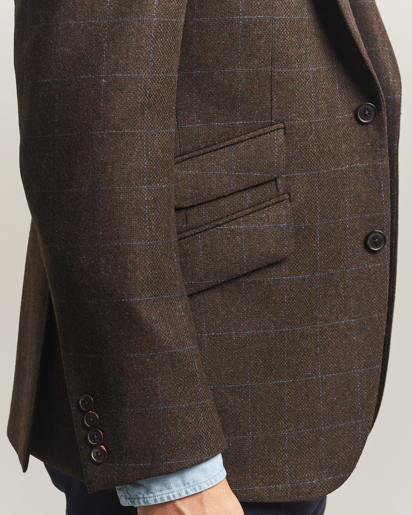 Herre | Dressjakker | Walker Slater | Edward Lambswool Windowpane Blazer Brown