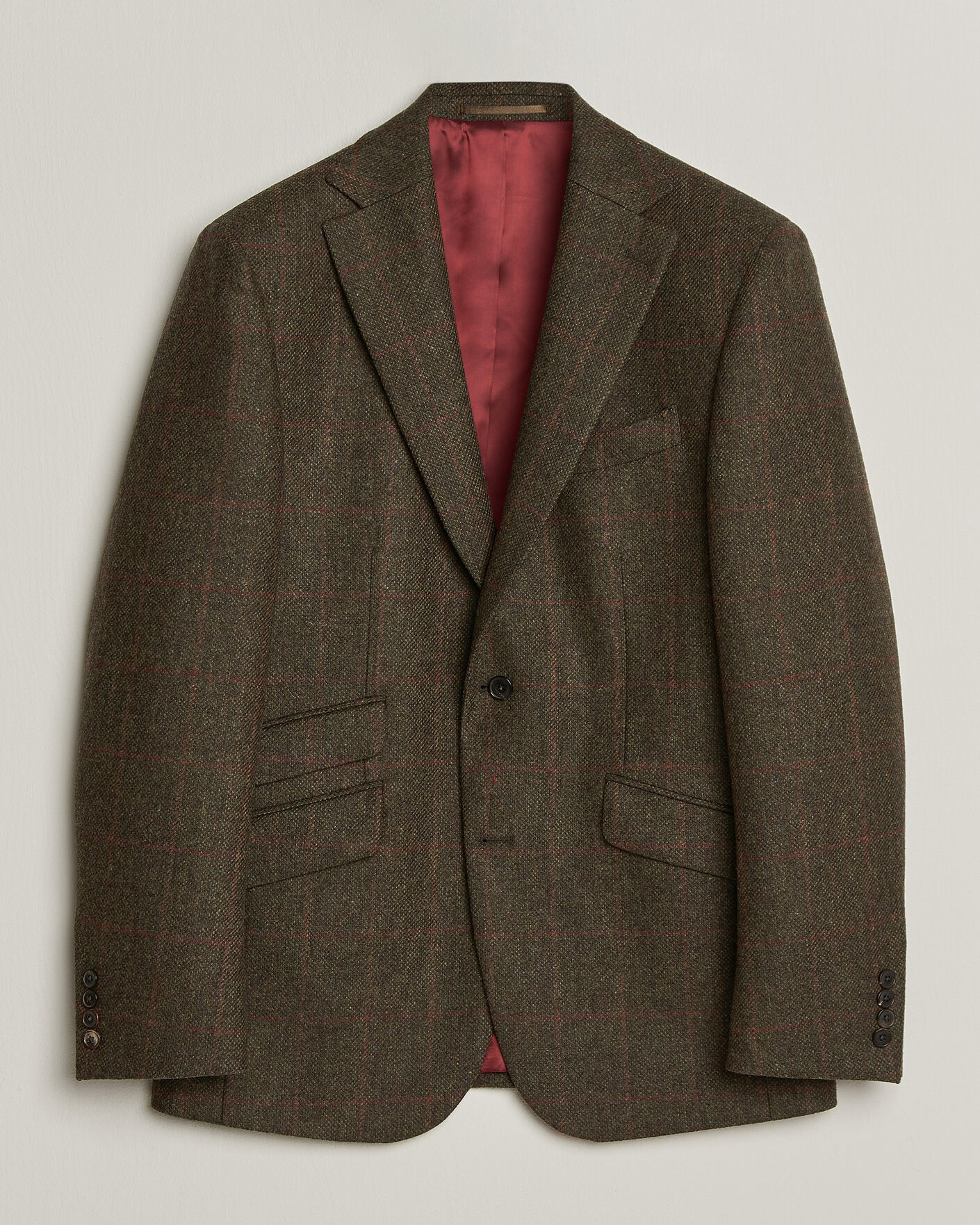 Herre | Dressjakker | Walker Slater | Edward Lambswool Windowpane Blazer Green