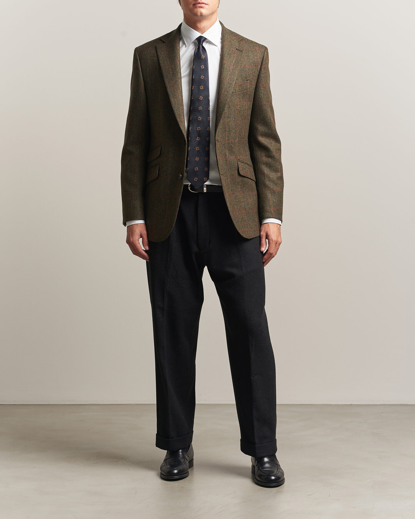 Herre | Dressjakker | Walker Slater | Edward Lambswool Windowpane Blazer Green