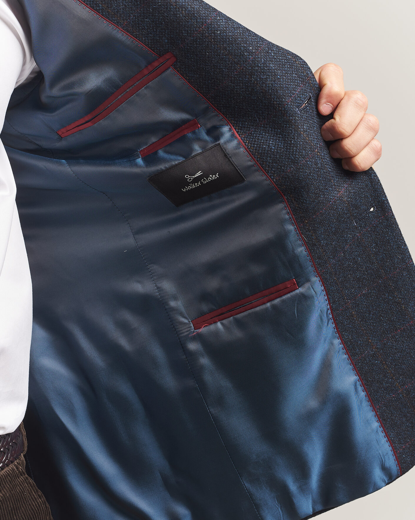 Herre | Dressjakker | Walker Slater | Edward Lambswool Windowpane Blazer Navy